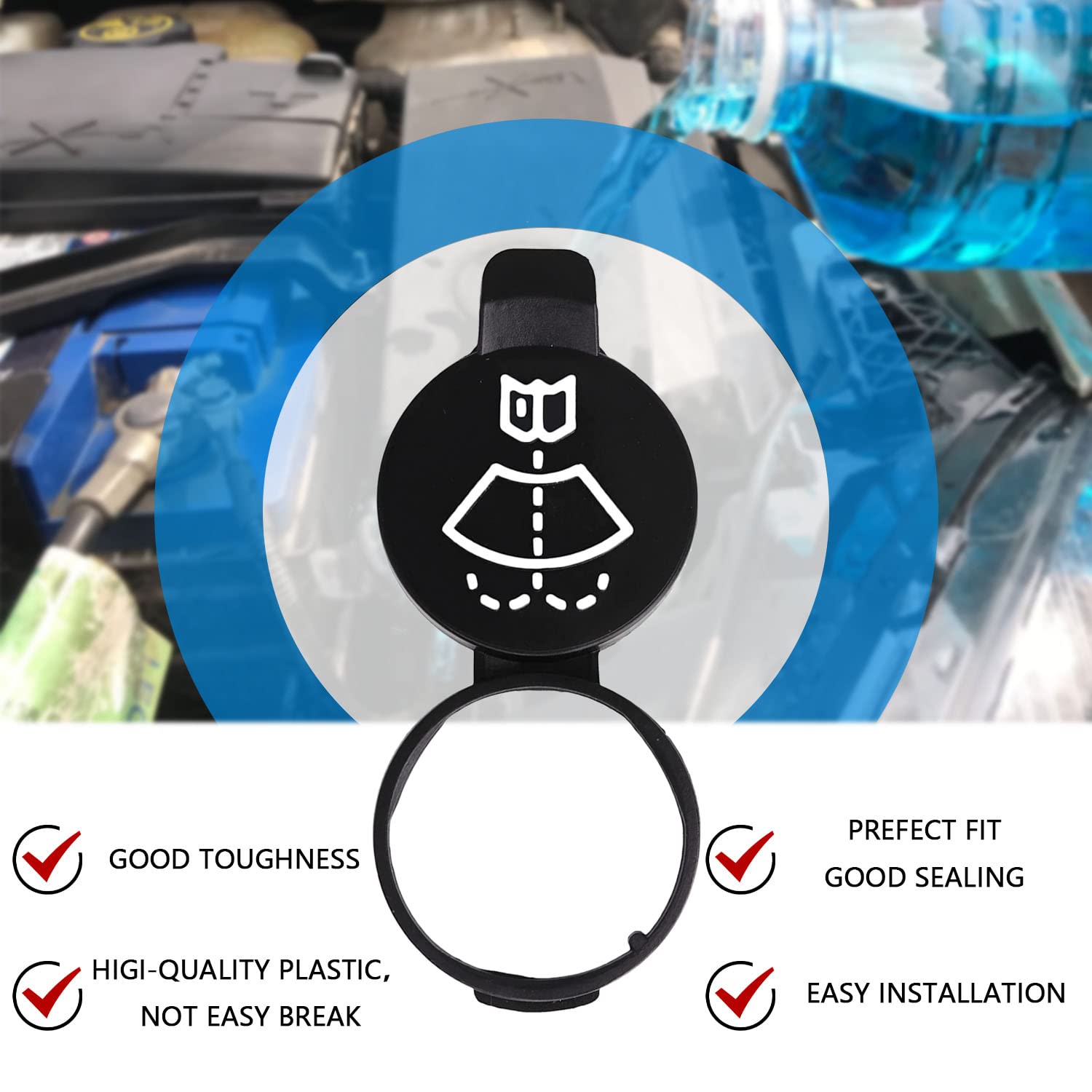 Msyuusr Windshield Wiper Washer Fluid Reservoir Tank Bottle Cap Replacement Cap Compatible For Gmc Chevrolet Buick Cadillac 12767700 13227300 19172571 12788573