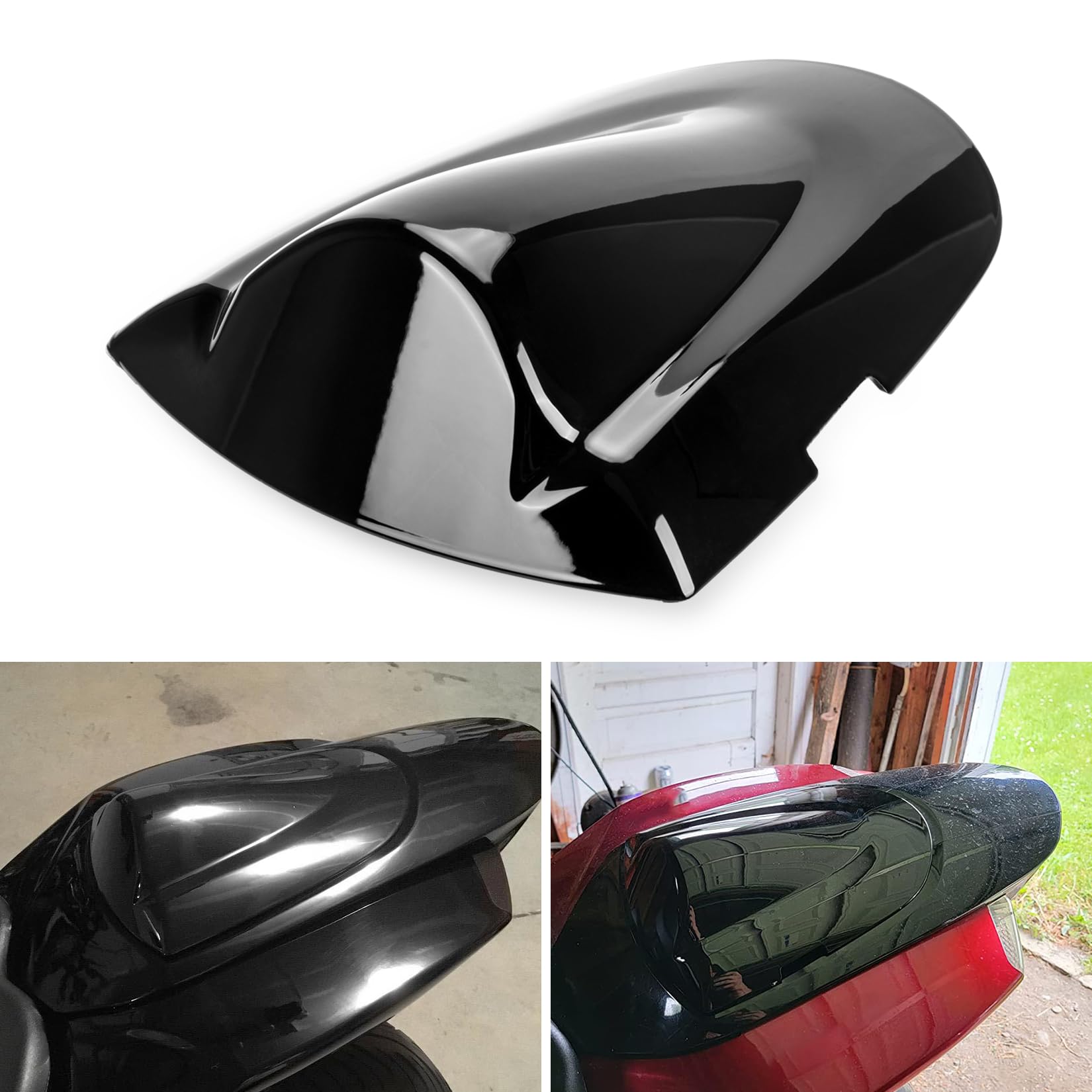 Motorcycle Rear Passenger Seat Fairing Cover Cowl Tail Section Motorcycle Fairing for GSXR600 750 K6 2006-2007, Black