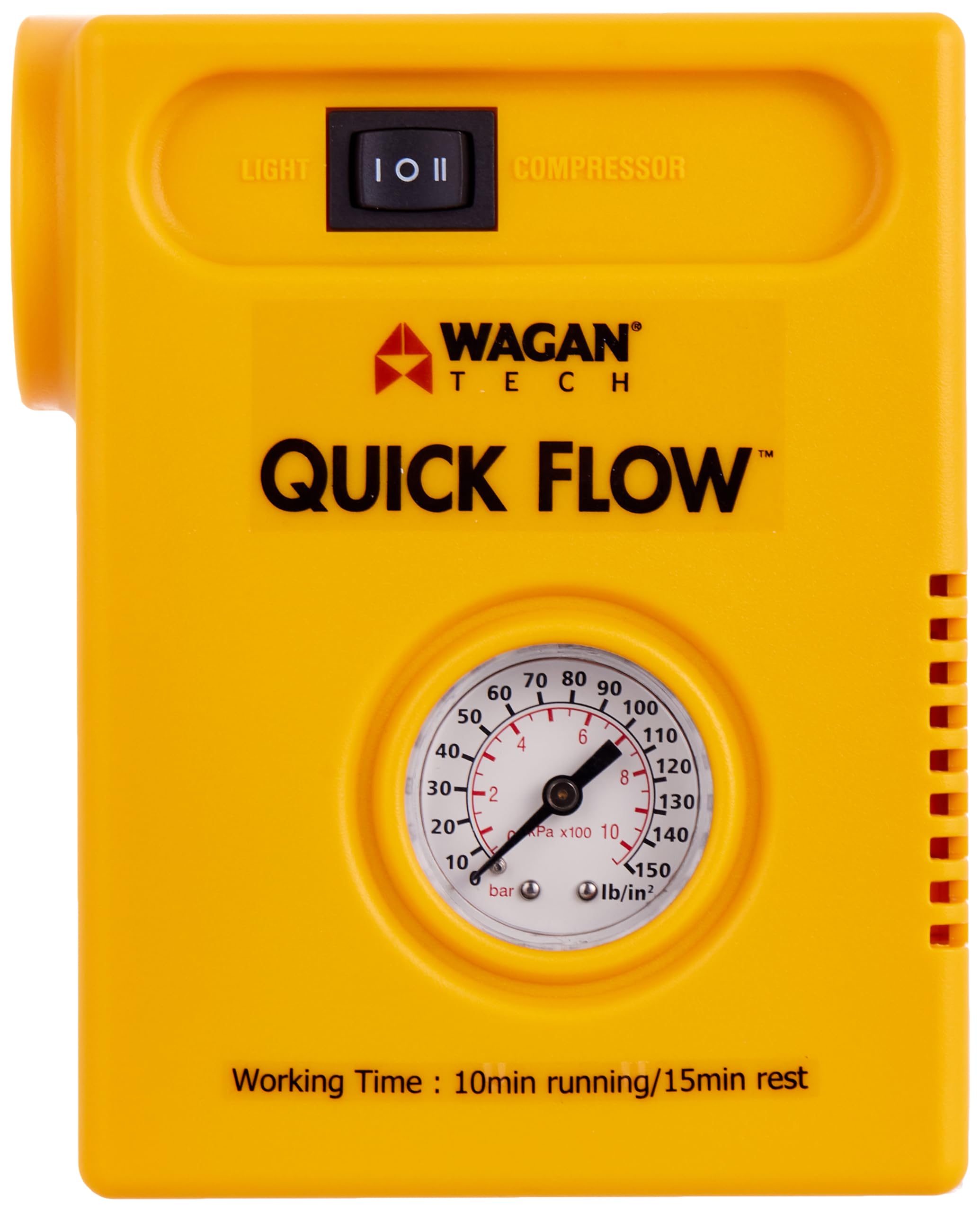 Wagan EL7302 12V DC Digital Set Air Compressor 120 PSI with LED Work Light Portable Tire Inflator Air Pump for Car, Trucks, Moto