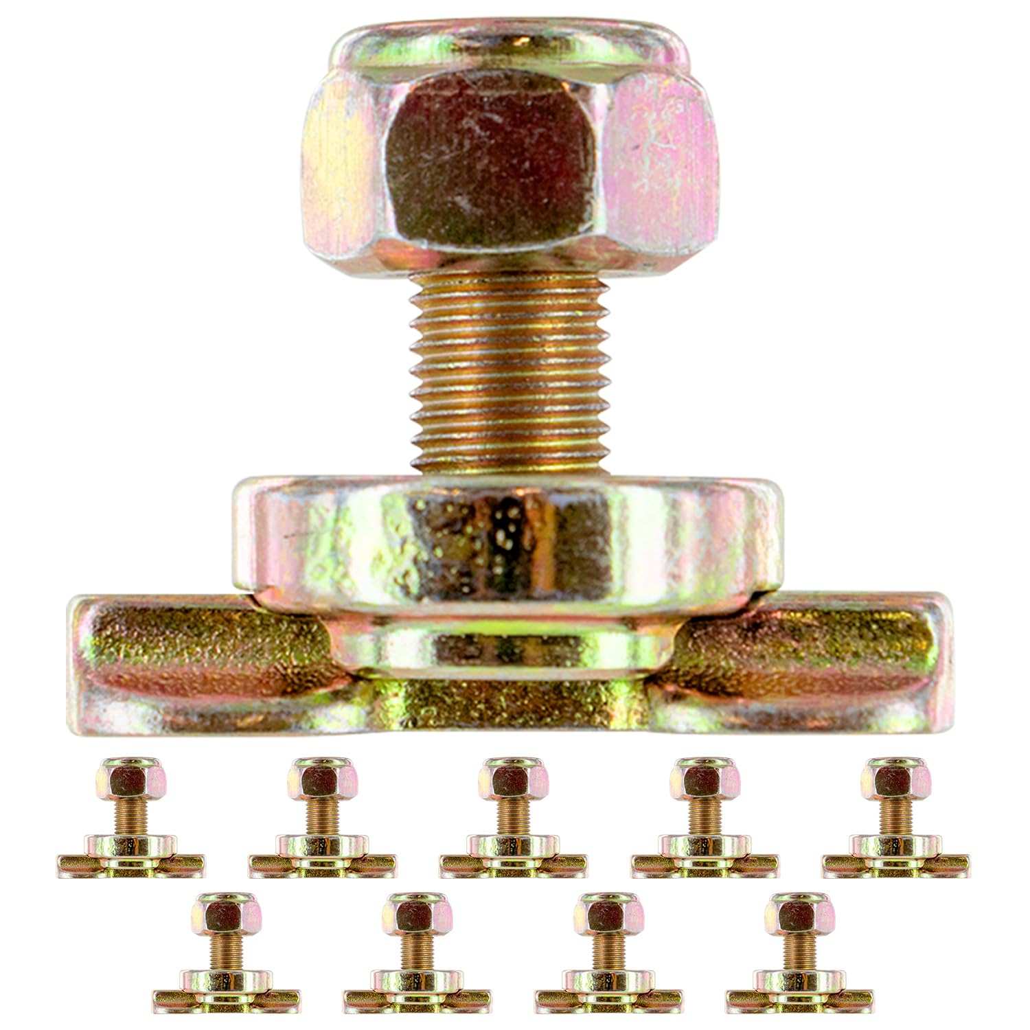 Us Cargo Control L Track Threaded Bolt Double Stud Fitting, (10 Pack) 5,500 Pounds Break Strength, Use With L Track Rails In Your Truck Or Trailer To Create Heavy-Duty Bolt Down Anchor Points