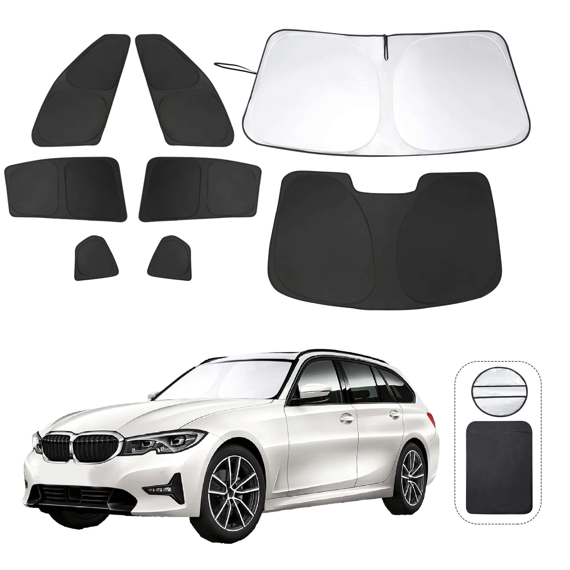 8Pcs Yycke Window Shades For 3 Series 2013-18 For Bmw Accessories Car Side Full Windows Rear Triangular Windshield Sun Shade Sun