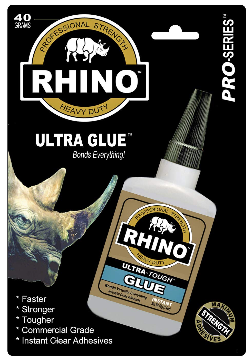 Rhino Glue Gel, Heavy Duty 40 Gram Clear