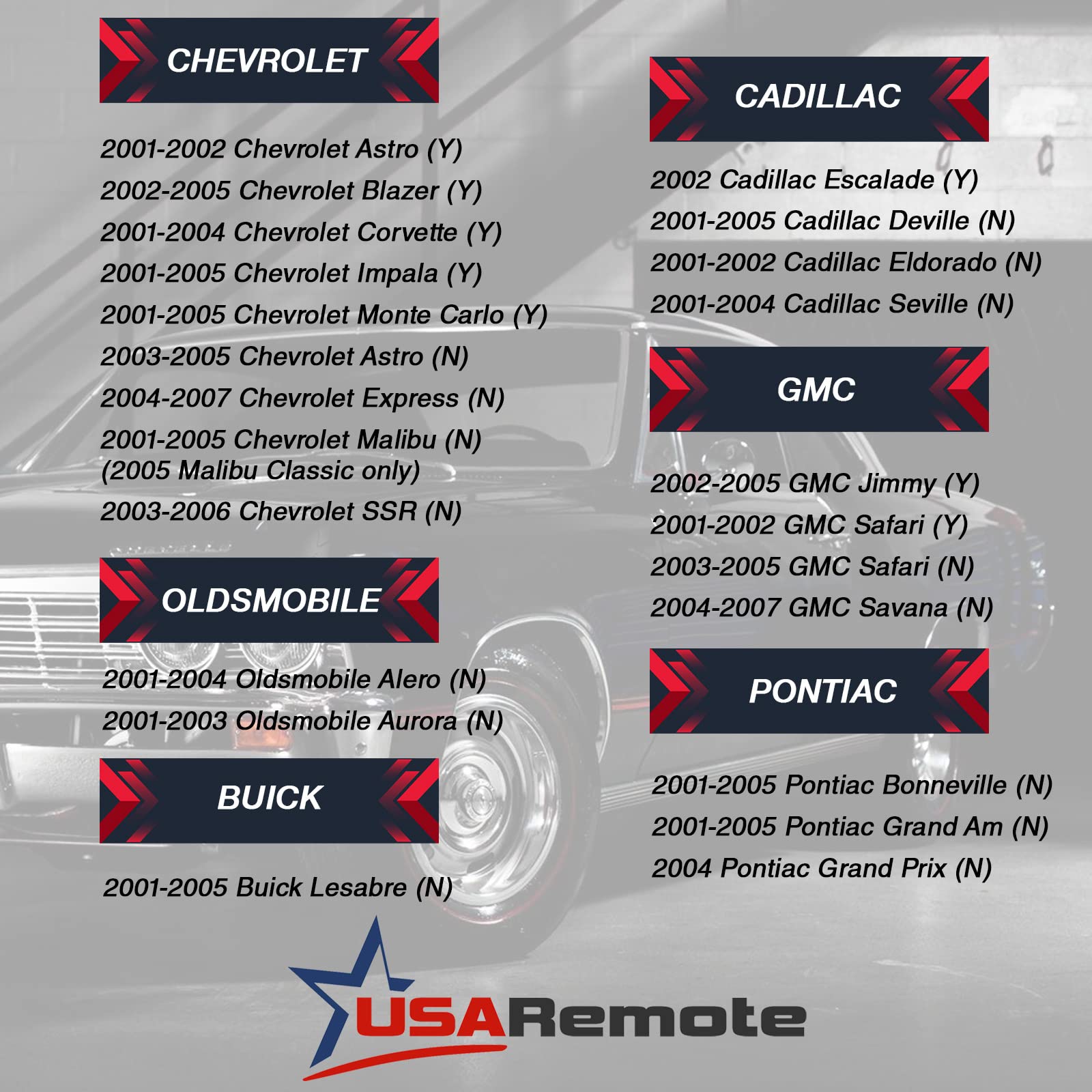 Keyless Entry Remote Key Fob - 4 Button