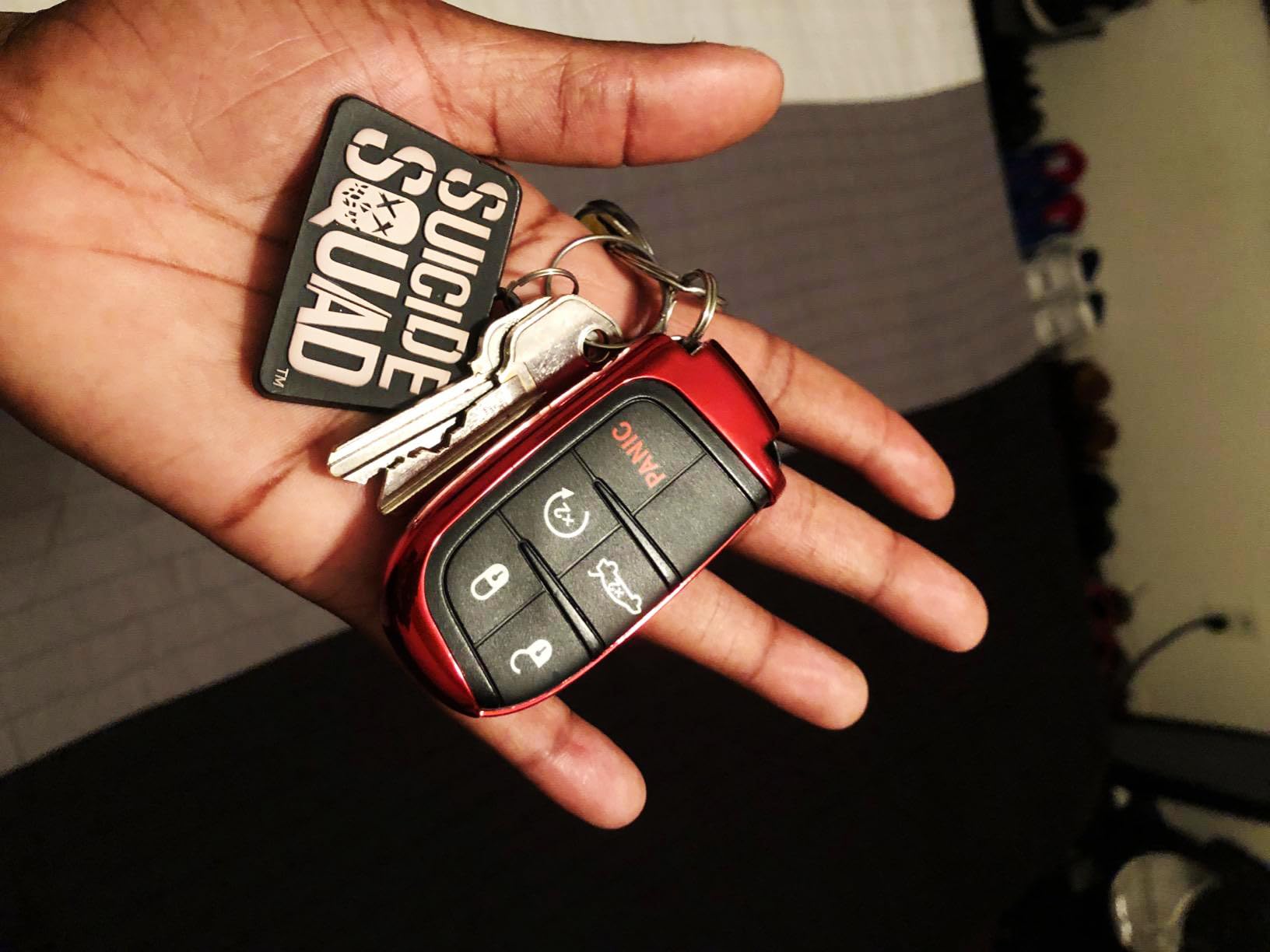 iJDMTOY Chrome Finish Red TPU Key Fob Protective Cover Case Compatible With Charger Challenger Dart Durango Journey, Grand Cherokee, Renegade, 200 300, etc