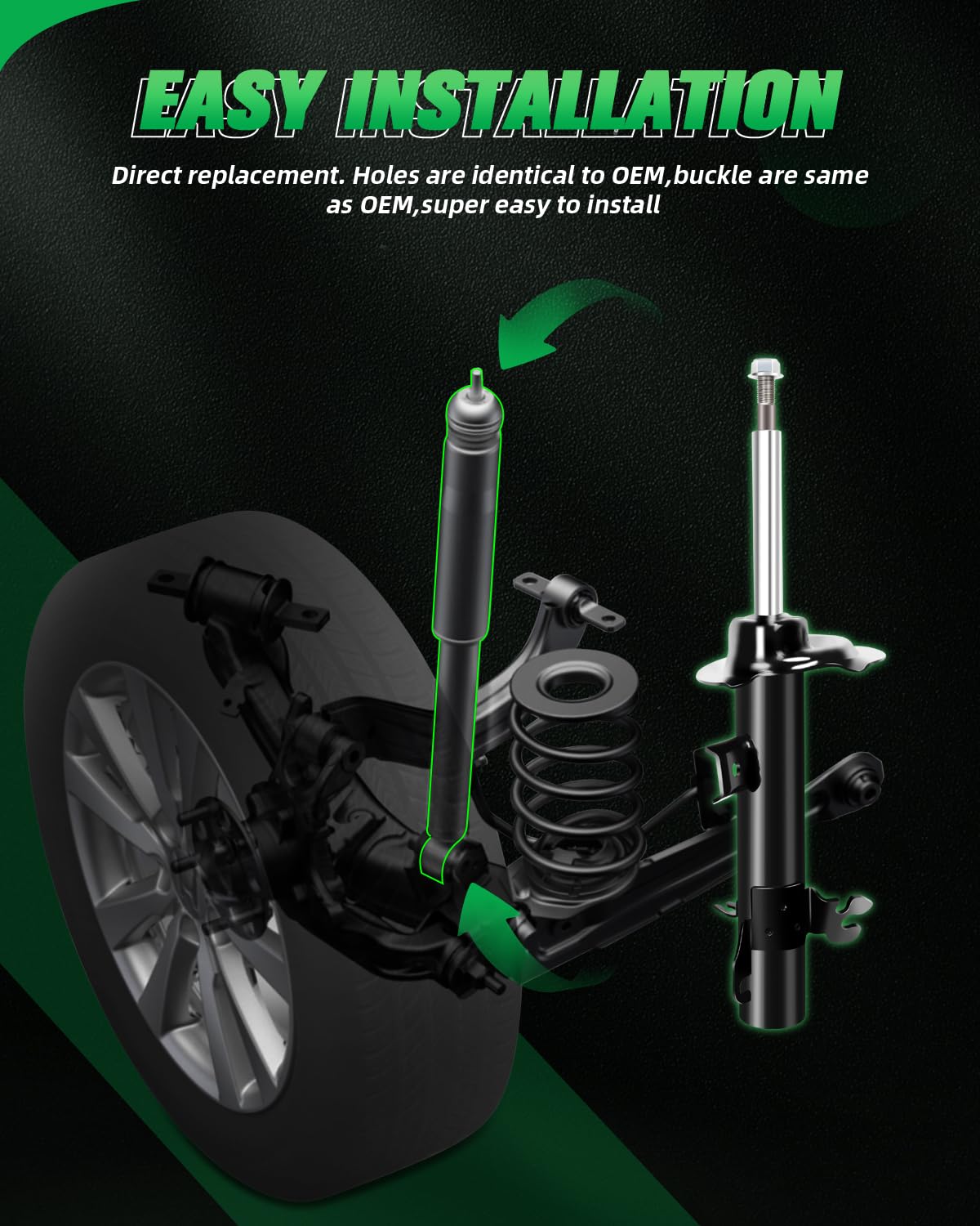 Scitoo - Front Rear Shock Absorber For Mini Fits 2002-2006 For Mini Cooper Shocks 334622 334621 341924 Struts - 4Pc Set