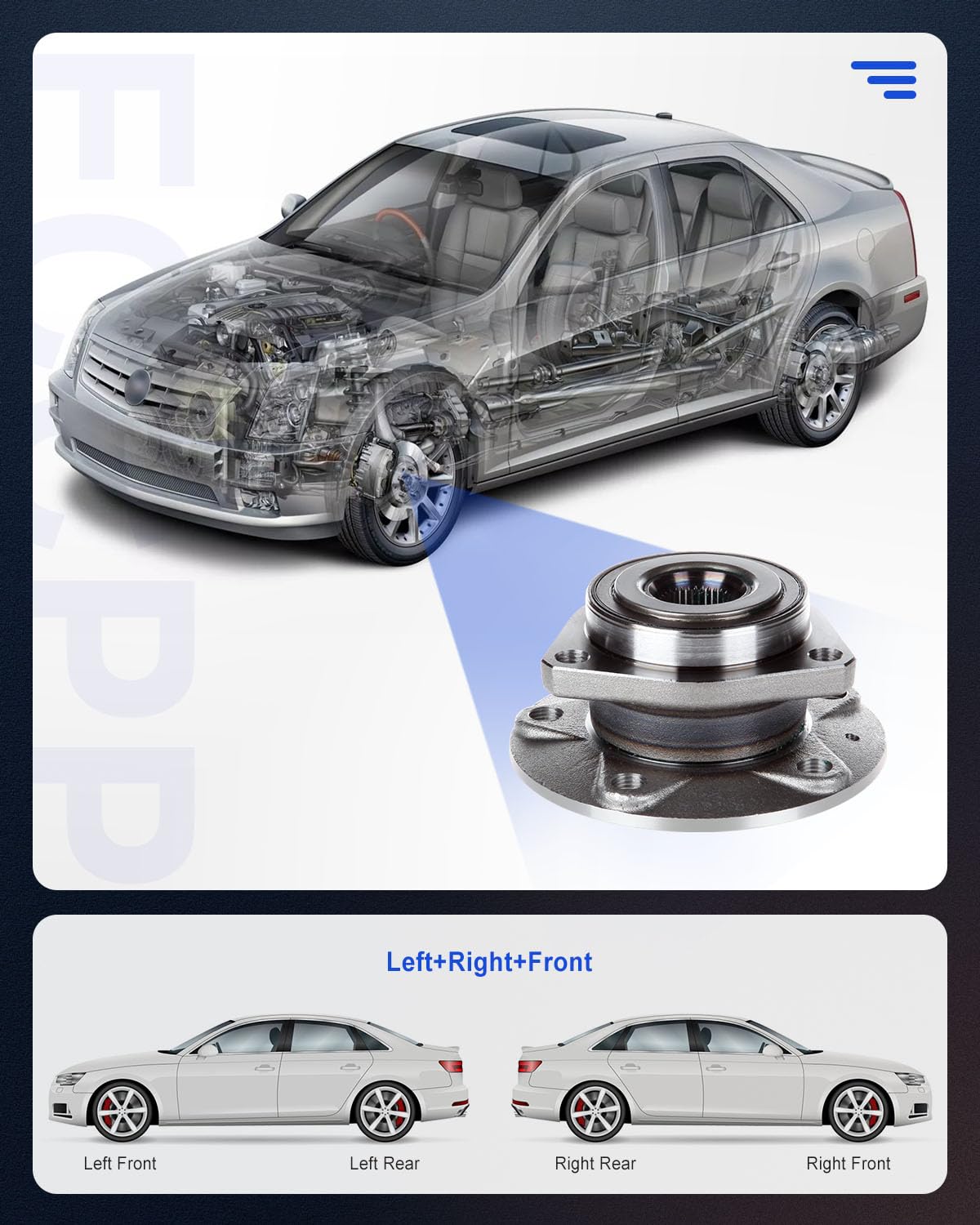 ECCPP Front Wheel Bearing Hub Assembly For Golf Rabbit For GTI Eos R32 A3 2006 2007 2008 2009 2010 2011 2012 5 Lugs w/ABS 513262