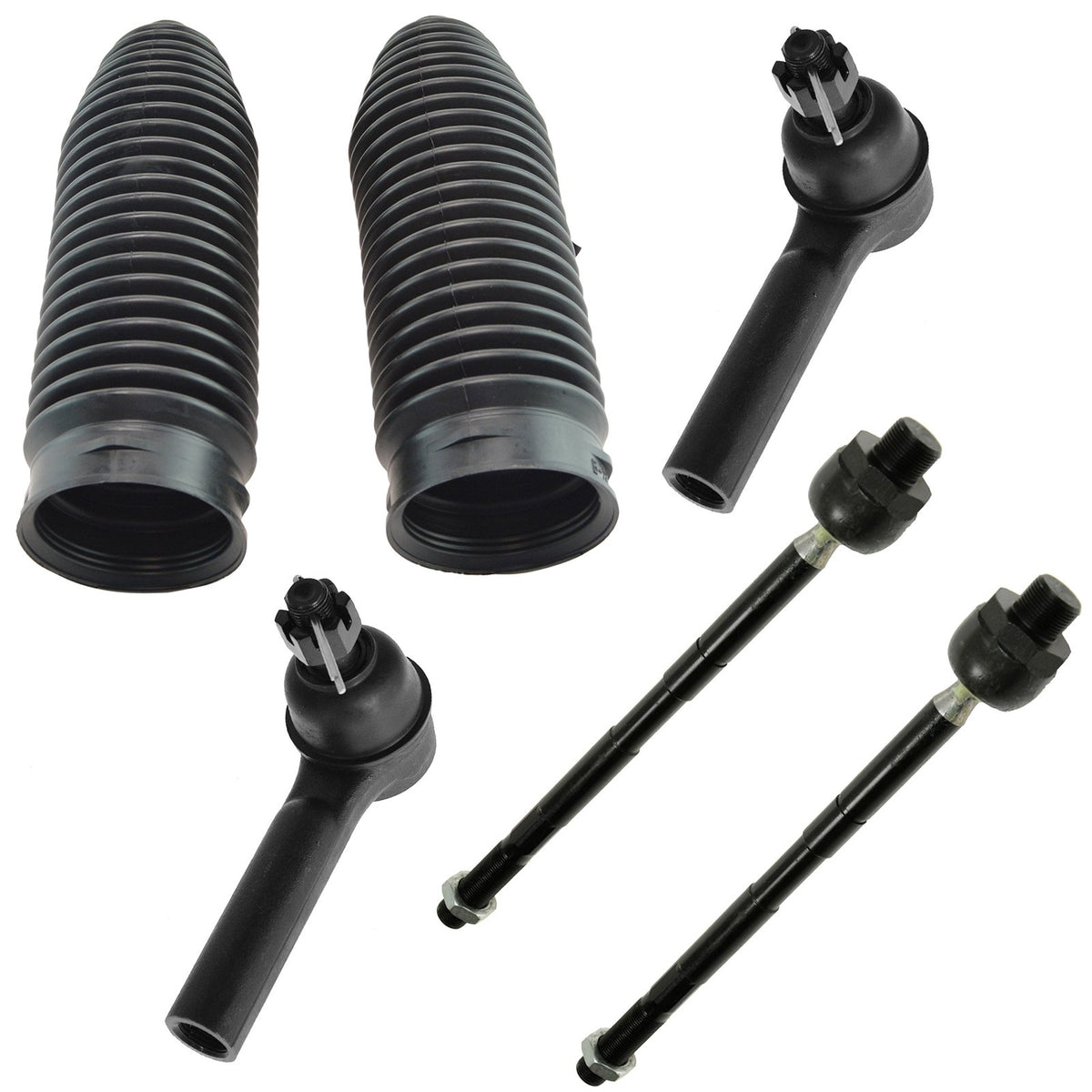 Trq Front Steering Kit Steering Rack & Pinion Bellow Tie Rod Compatible With 2006-2008 Dodge Ram 1500 2003-2010 Ram 2500 Ram 350