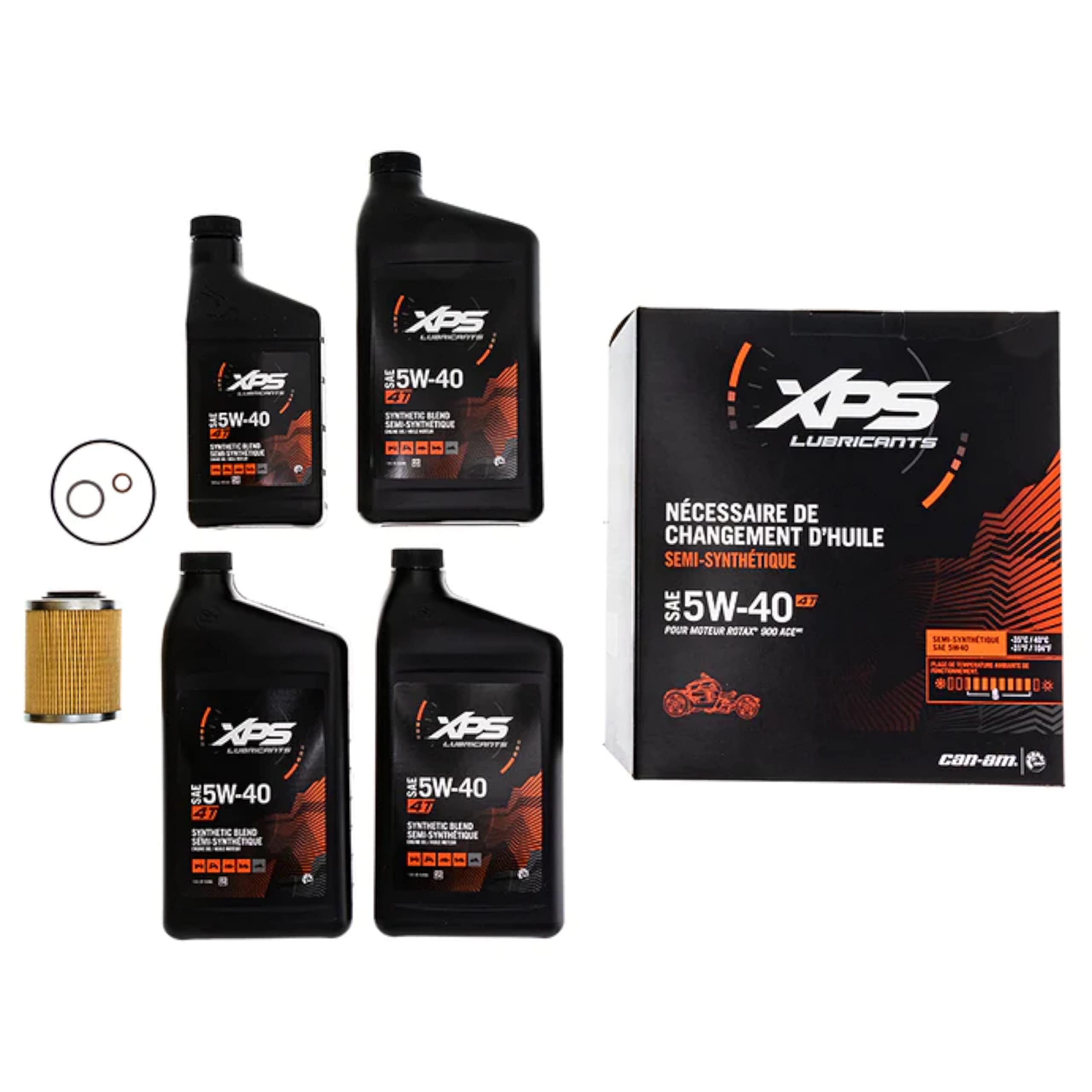 Can-Am New OEM 4T 5W-40 Synthetic Blend Oil Change Kit, Rotax 900 cc, 9779299