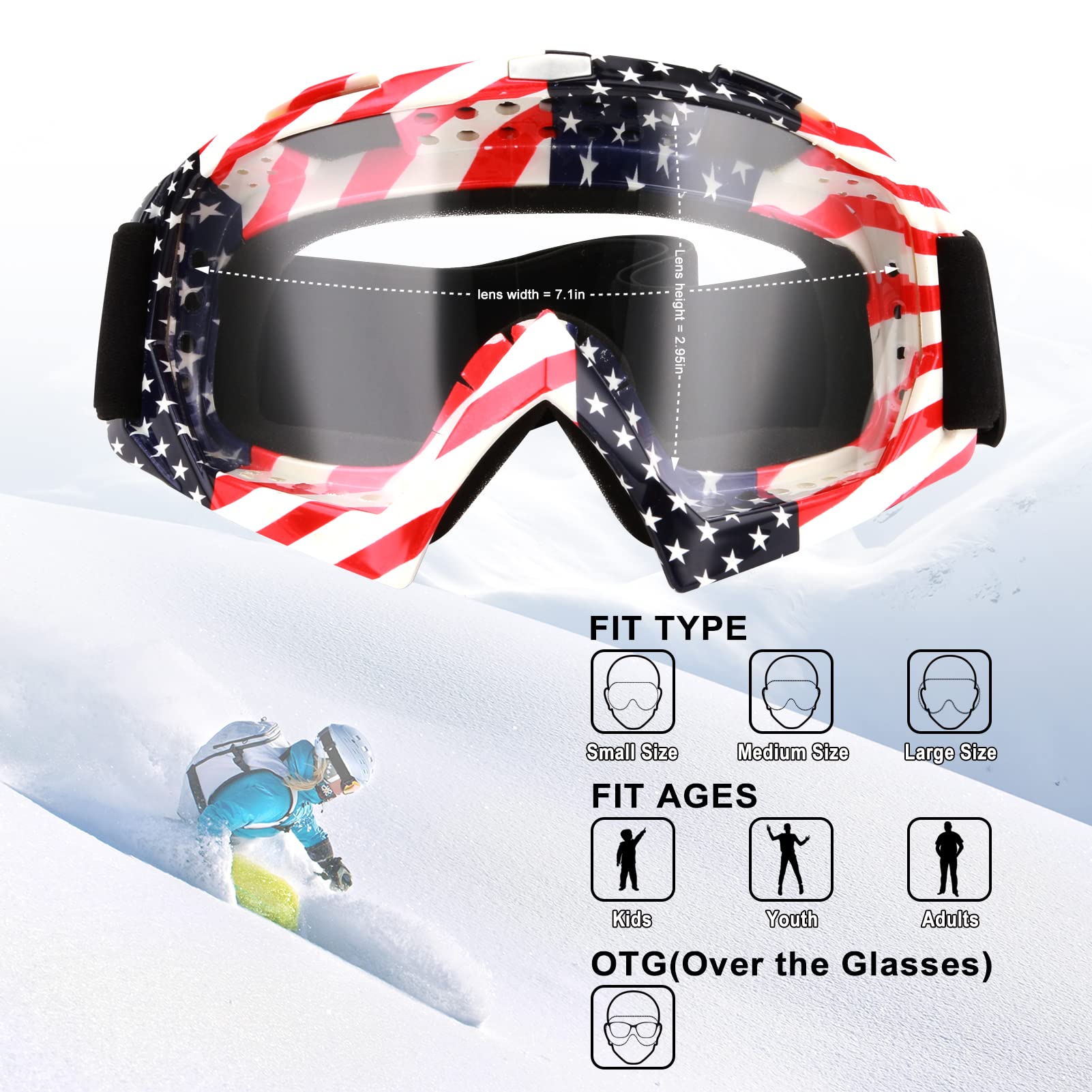 Dirt Bike Motocross Atv Goggles - Anti Uv, Dustproof, Windproof Mx Off Road Motorcycle Goggles For Men, Women, Adult, Youth, Kid