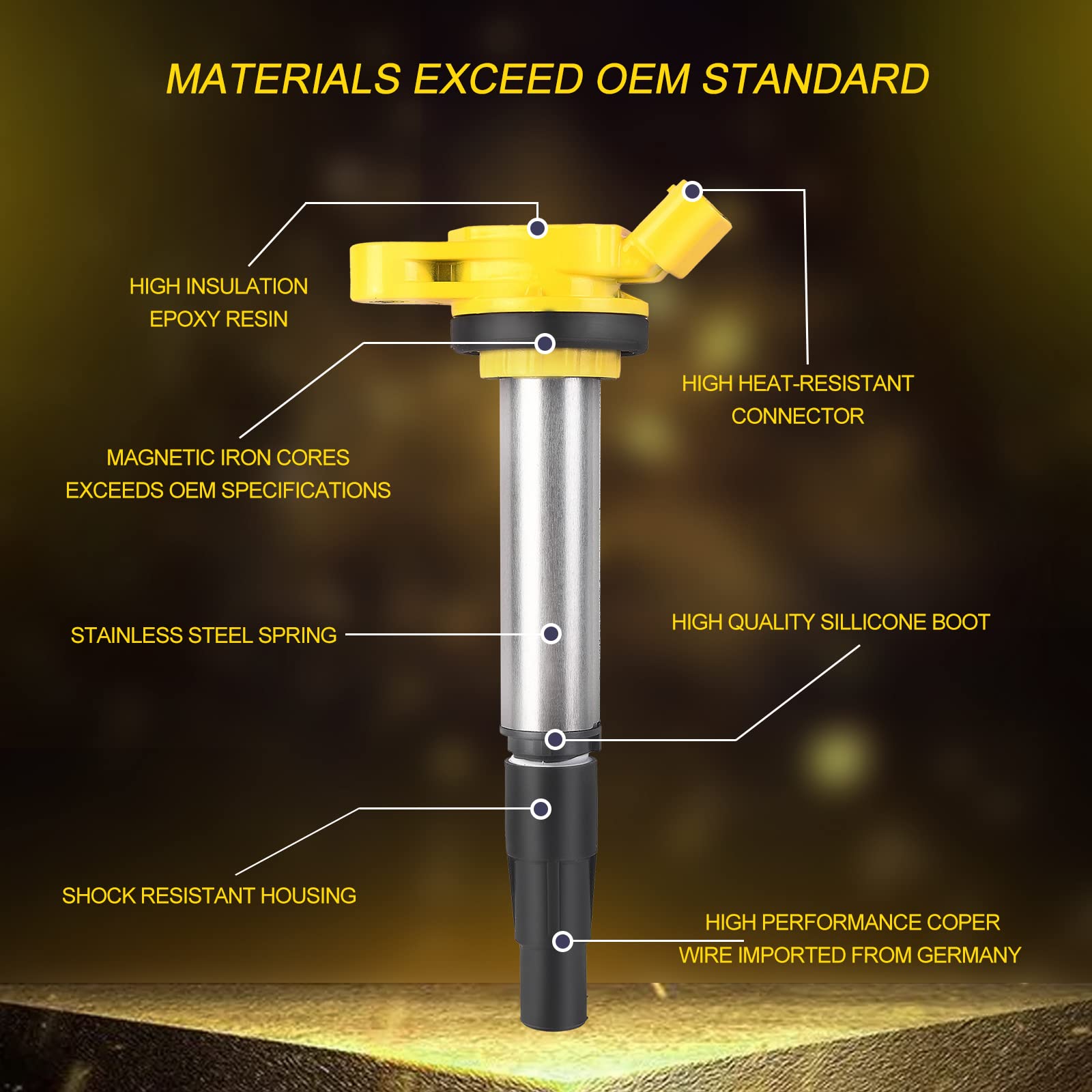 Partselect 4Pcs Ignition Coil Pack Uf596 Uf619 Replacement For Toyota Corolla 09-17, Matrix 09-14, Prius 10-15, For Lexus Ct200H