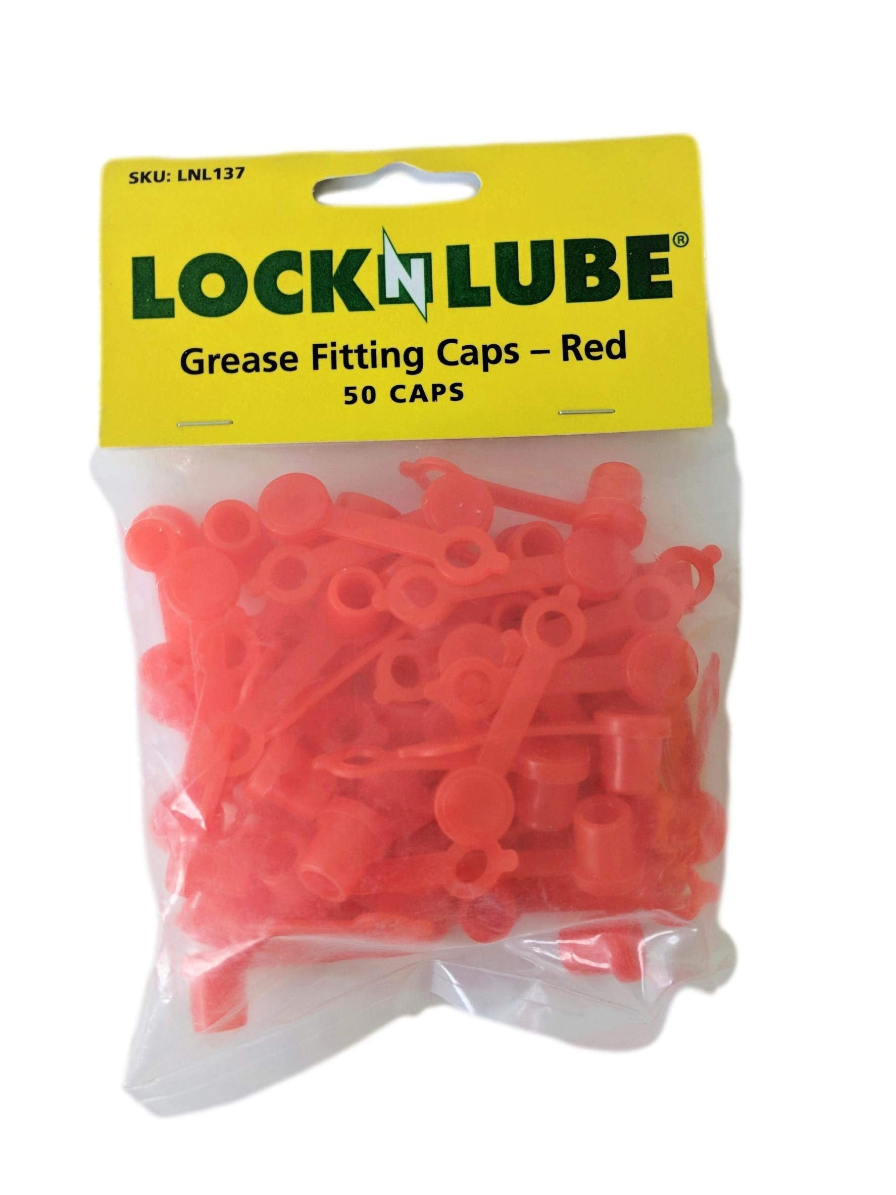 Locknlube Grease Fitting Caps (50 Count) (Red)