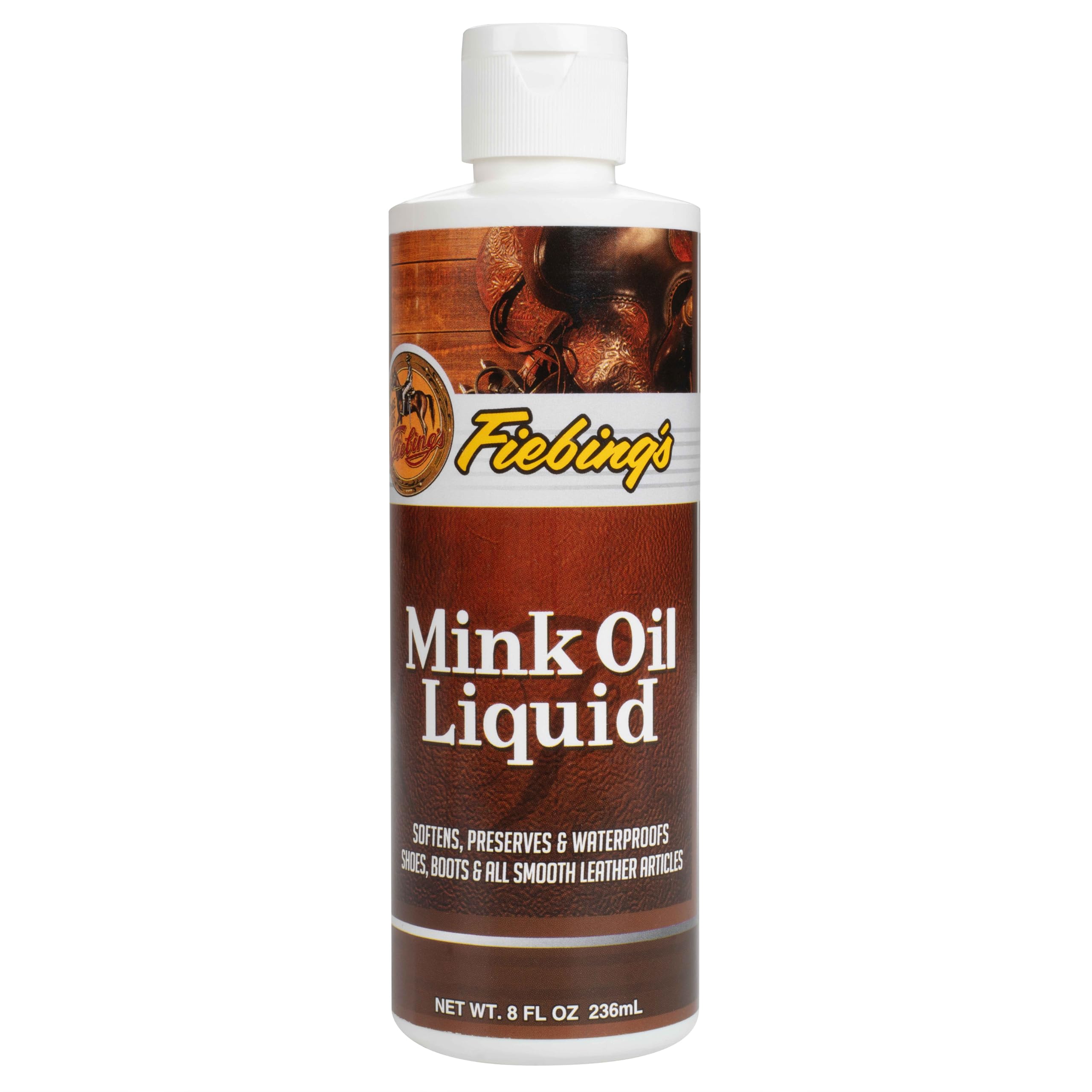 Fiebing's Liquid Mink Oil for Leather Boots (8 fl oz) - Leather Cleaner & Conditioner - Waterproof, Preserve, Soften All Smooth 