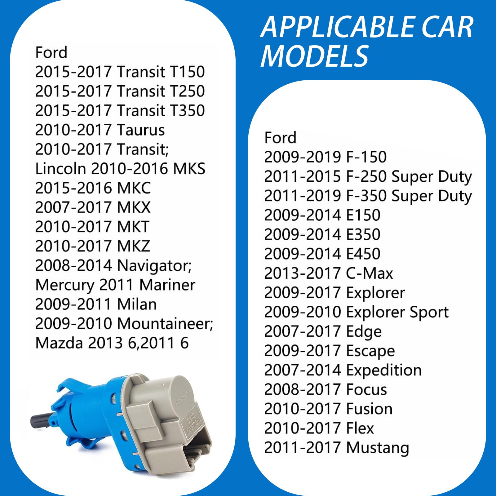 icykale 1 PC Car Brake Light Switch, 4.33 x 1.57 x 1.57 4-pin ABS Standard Brake Pedal Sensor Switch Replacement Part, Rep