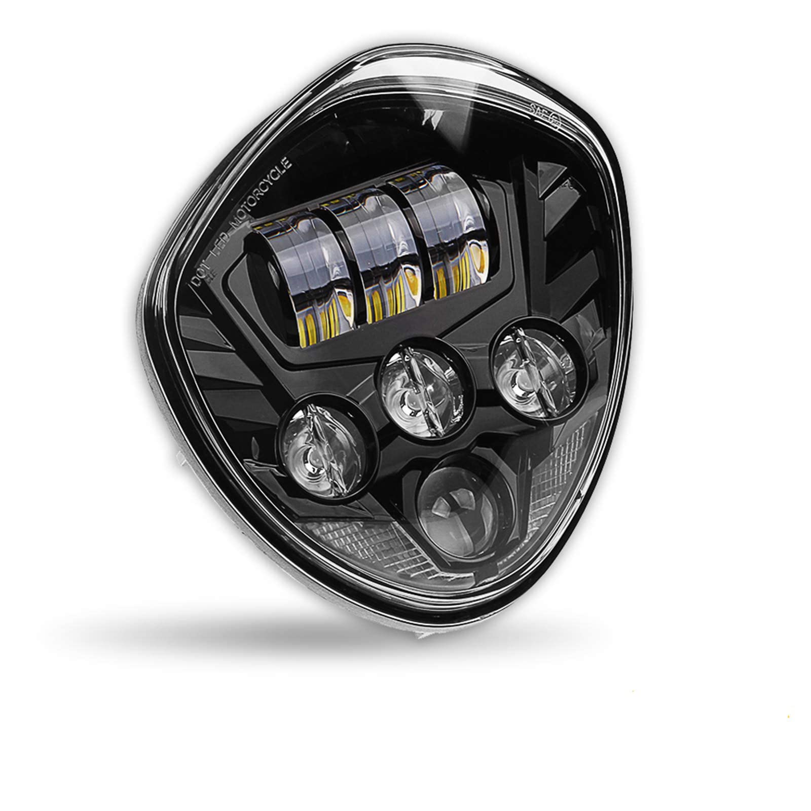 SUNPIE Motorcycle Headlight Compatible with Victory Cross Country/Hammer 8 Ball/High-Ball/Magnum 2008-2017, 60W High Low Beam Bright White Black Bezel Headlights Assembly