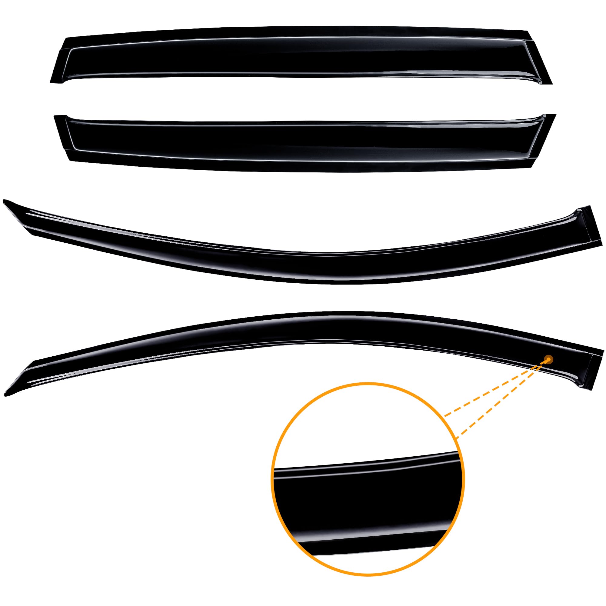 AUXKO Window Rain Guard for Mazda CX50 CX-50 2025 2024 2023 Outside Tape-On Shatterproof Sun Smoke Guard Vent Visor Side Wind De