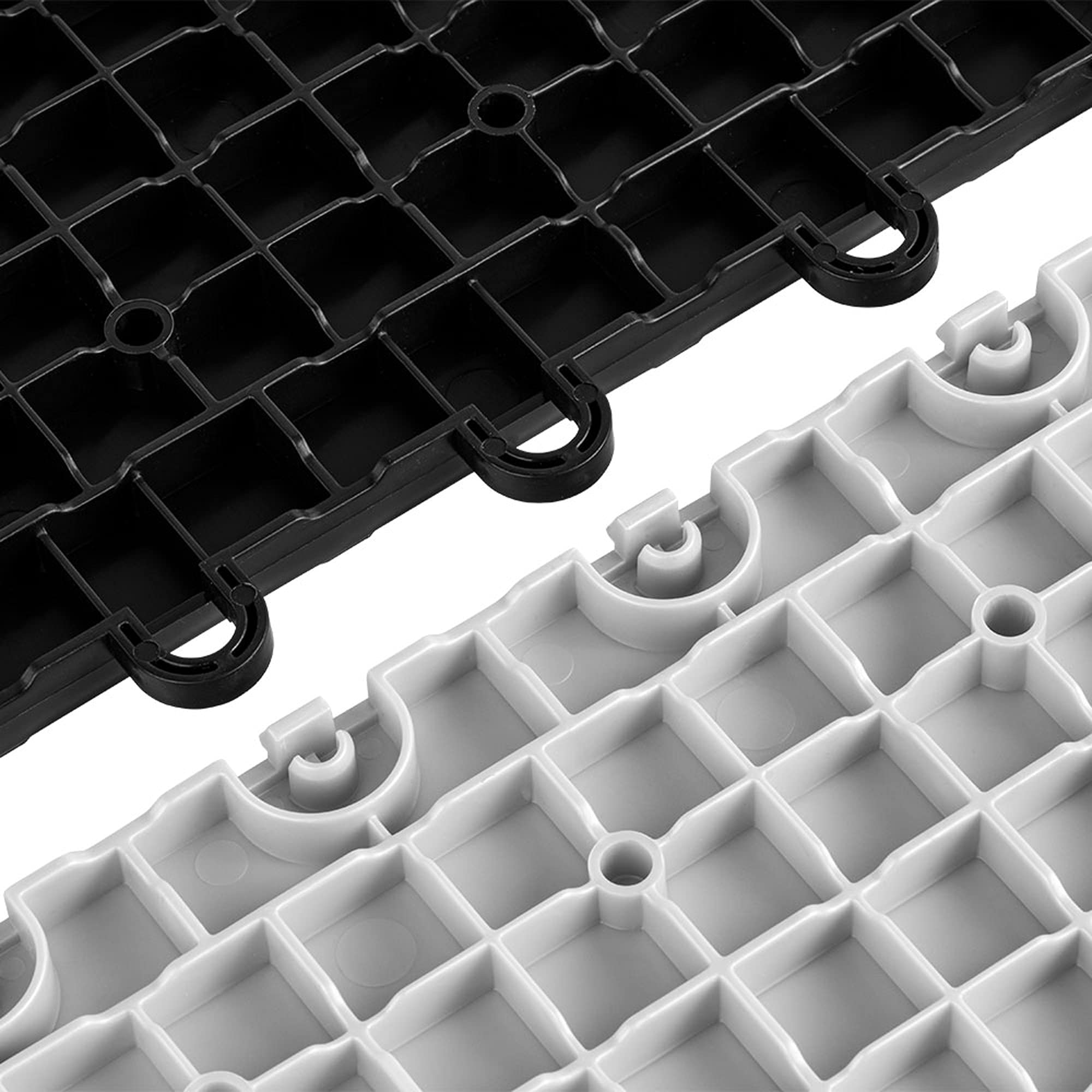 Speedway Diamond Interlocking Garage Floor Tiles 12 X 12-Inch, Silver, 10 Piece Set