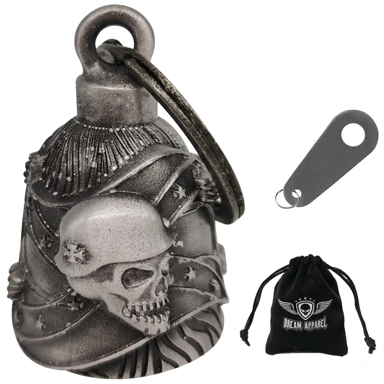 Dream Apparel Motorcycle Ride Bell For Bikers,Heavy Spirit Bells Accessory And Key Chain For Luck (Dbl13-L Rebel)