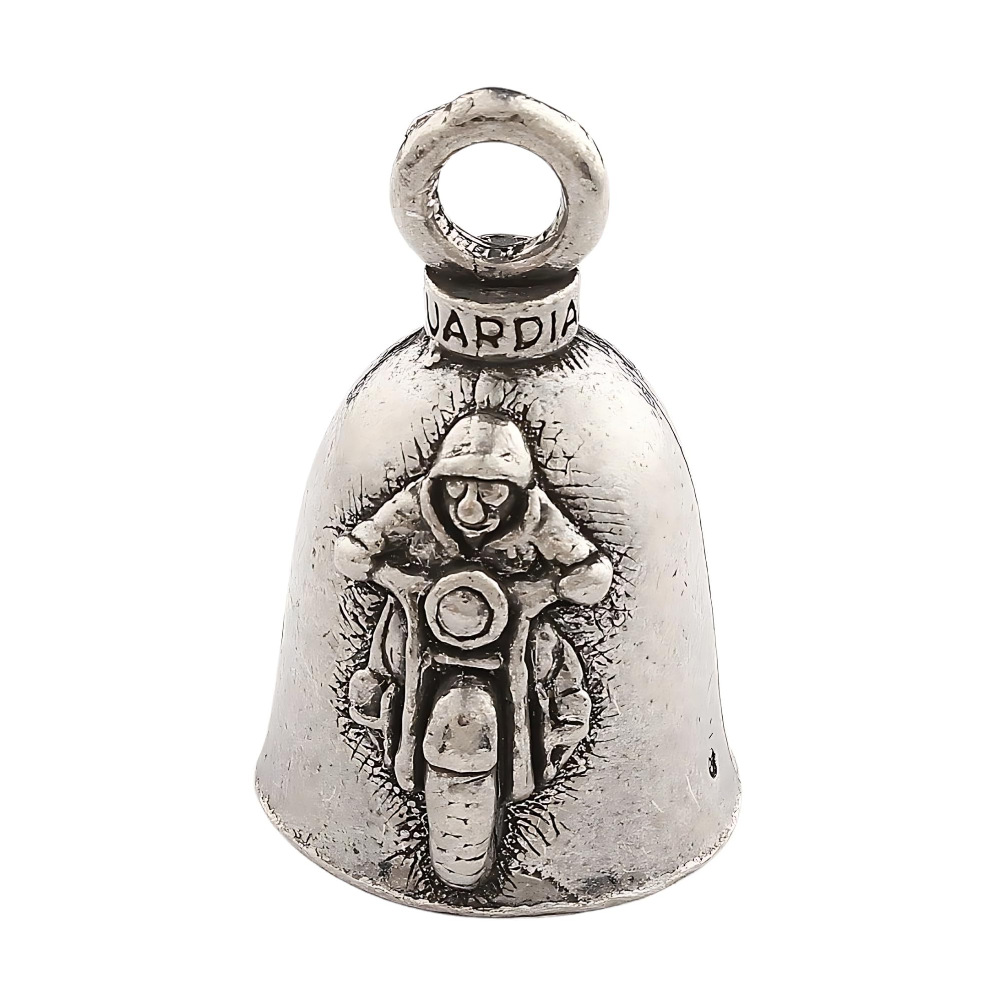 Guardian Bell Trike Good Luck Bell W/Keyring & Black Velvet Gift Bag | Motorcycle Bell | Lead-Free Pewter | Good Luck Gift To Fr