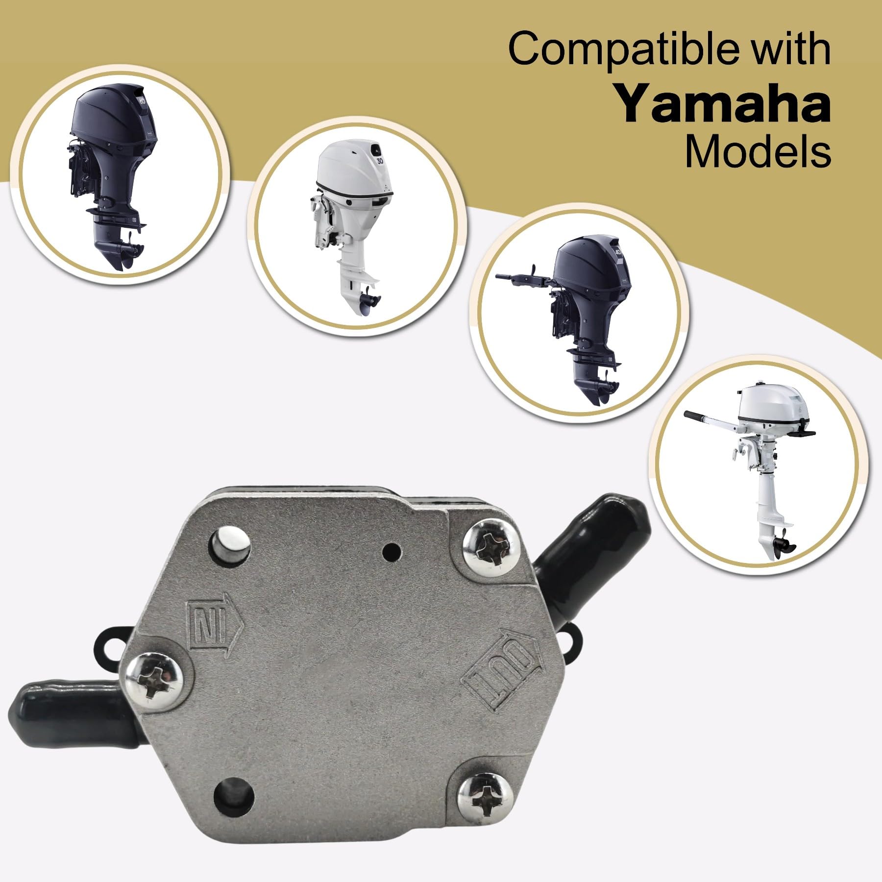 Jlm Marine 6E52441010 Fuel Pump For Yamaha 2 Stroke 115 130 140 150 175 200 225 250 300 Hp Outboard Models 6E5-24410-02 18-7349