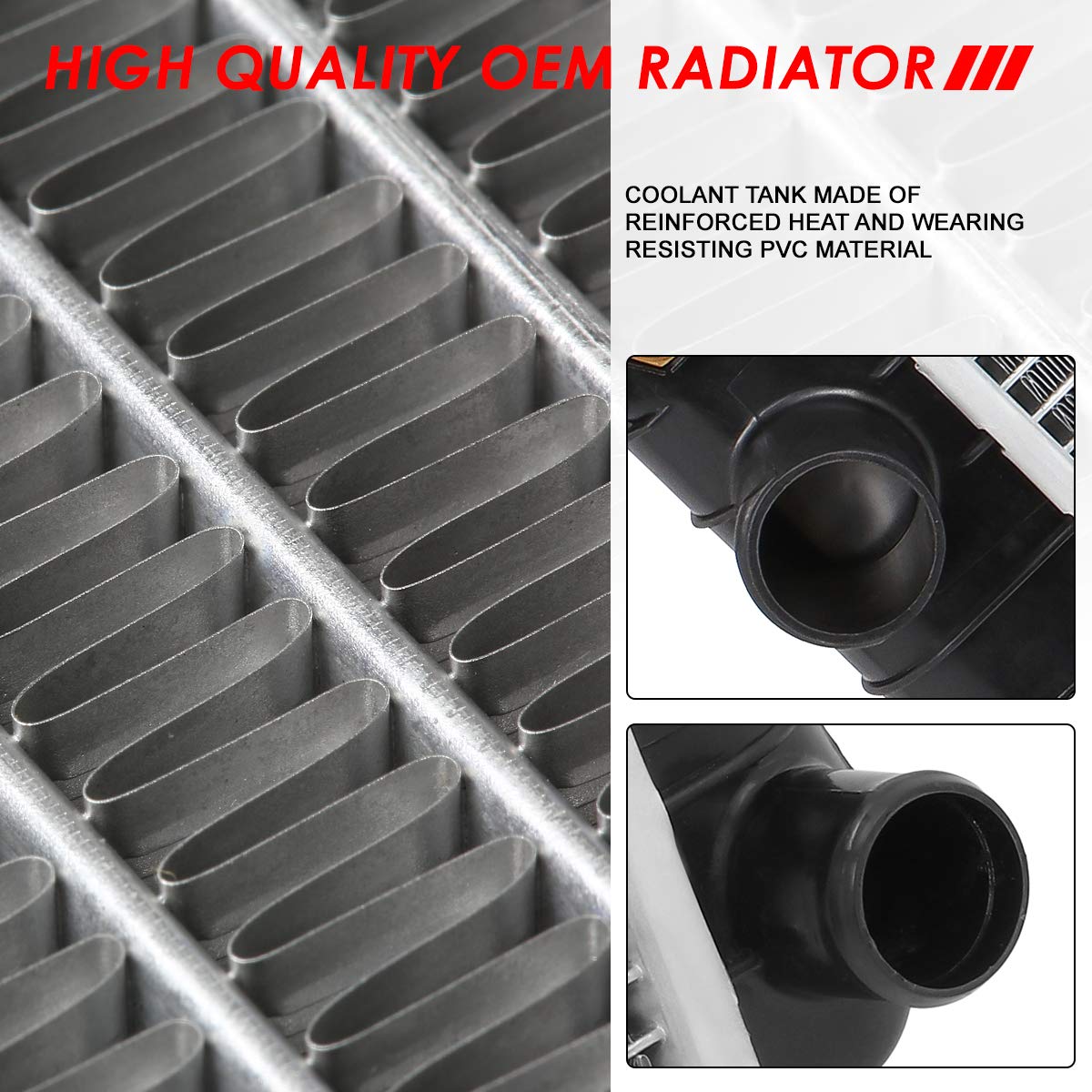 Auto Dynasty Radiator Compatible With 89-96 Chevy Corvette 5.7L V8 At Mt, Dpi 1052 Factory Style 1-Row Cooling Radiator, Aluminu