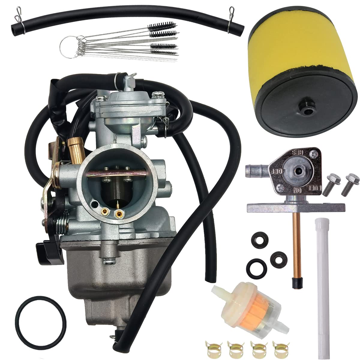 Jdllong Carburetor For Honda Trx 250 Recon 250 Trx250Te Trx250Tm 1997-2001 2002-2007 With Fuel Tank Petcock Valve & Air Filter
