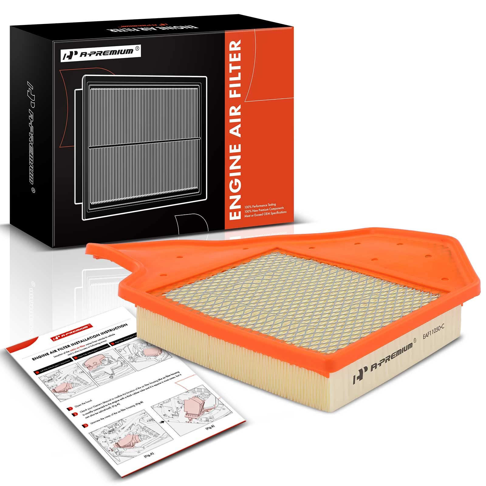 A-Premium Engine Air Filter Compatible with Chrysler Town & Country & Dodge Grand Caravan & Ram C/V & Volkswagen Routan, 2011-20