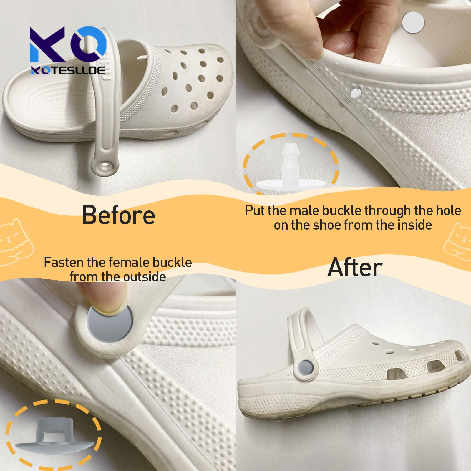 Koteslloe 8 Sets Replacement Rivets For Croc, Replacement Parts For Croc, Accessories Help You Repair Instead Replace A New Pair