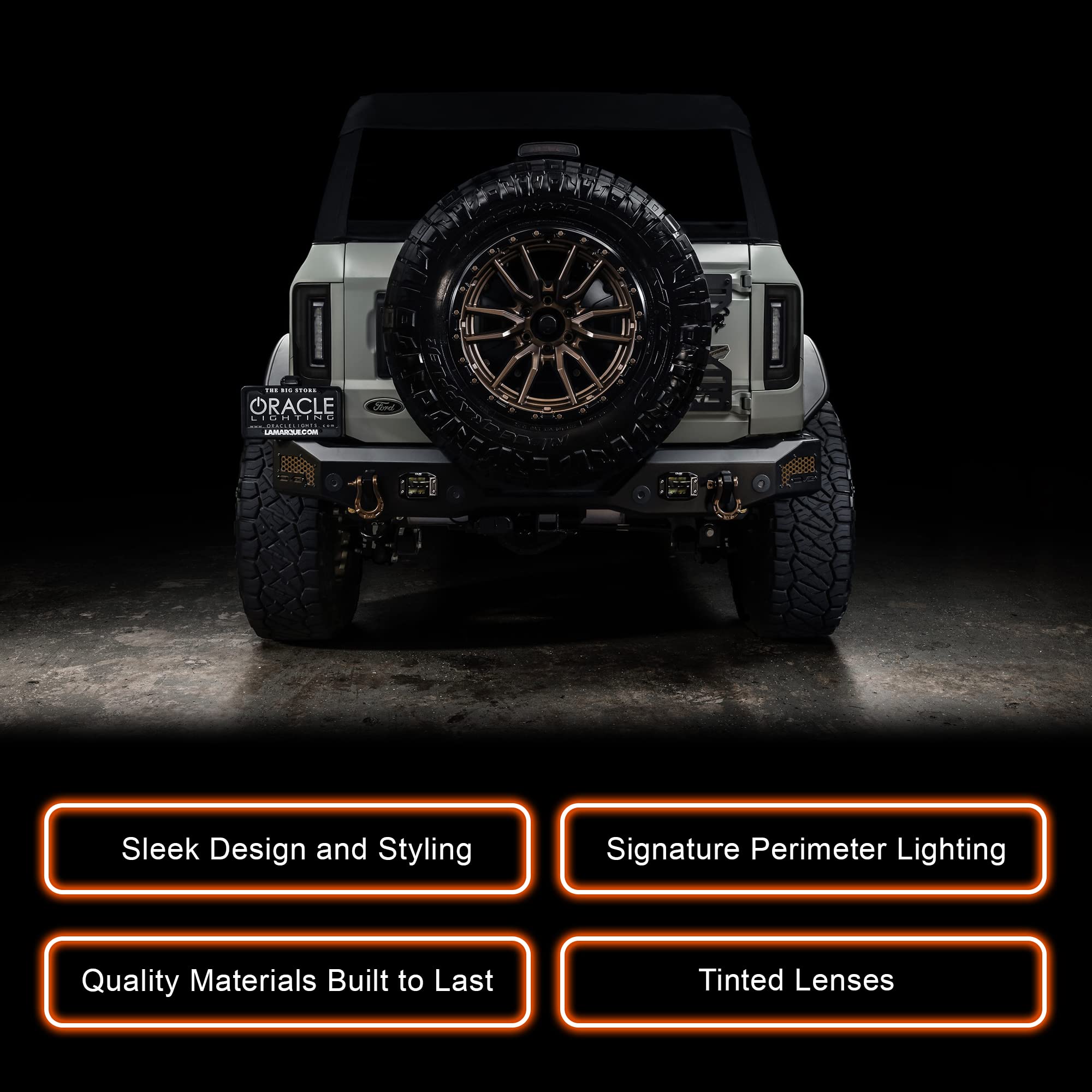 Oracle Lighting Flush Style Led Tail Lights For 2021-2024 Ford Bronco | Part 5892-504-T (Tinted Lense)