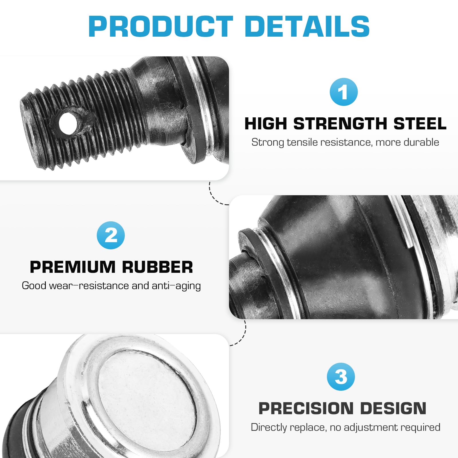 Upper Lower Ball Joints Fit for Yamaha Grizzly 550/700, Kodiak 450/700 EPS 4WD 2013 2014 2015 2016 2017 2018 2019 2020 2021 2022