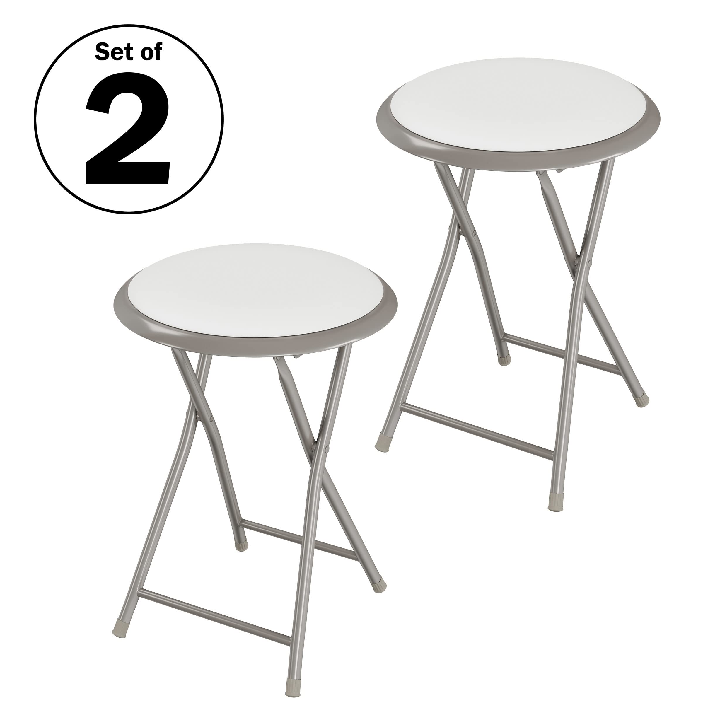 Lavish Home Folding Bar Stools - Set Of 2 Heavy-Duty 18-Inch Stool - 225Lbs Capacity And Padded Seats For Dorm, Recreation Or Ga