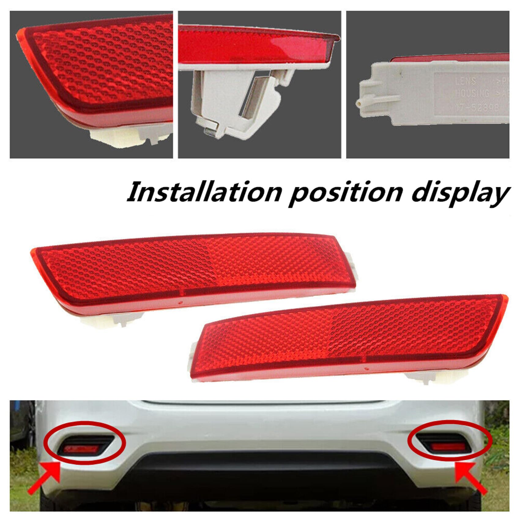 Priprilod 2Pc Rear Left And Right Bumper Reflector Set Compatible With Nissan Sentra Quest Murano Fx35 Fx50 2013 2014 2015 2016