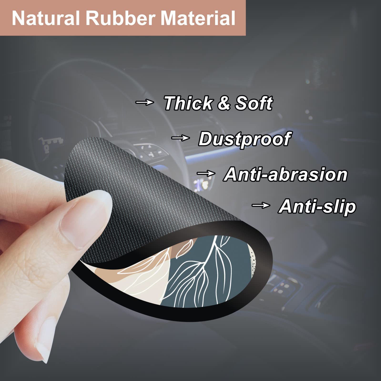 Oppsviust Car Cup Holder Coaster, Car Coasters for Cup Holders, 2PCS Universal Anti Slip Car Assecories, 2.75in Cute Car Coaster