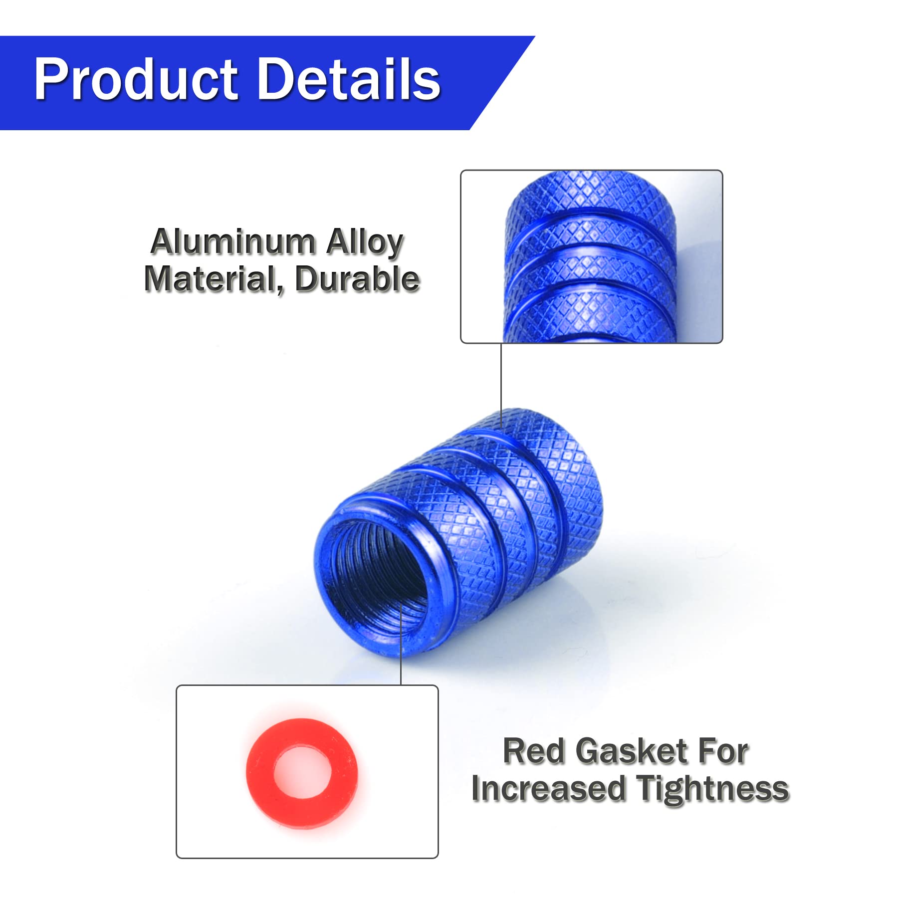 SINGARO 12PCS Tire Valve Stem Caps, Car Exterior Accessories, Aluminum Alloy Valve Cover Universal for Cars, Trucks, Motorcycles