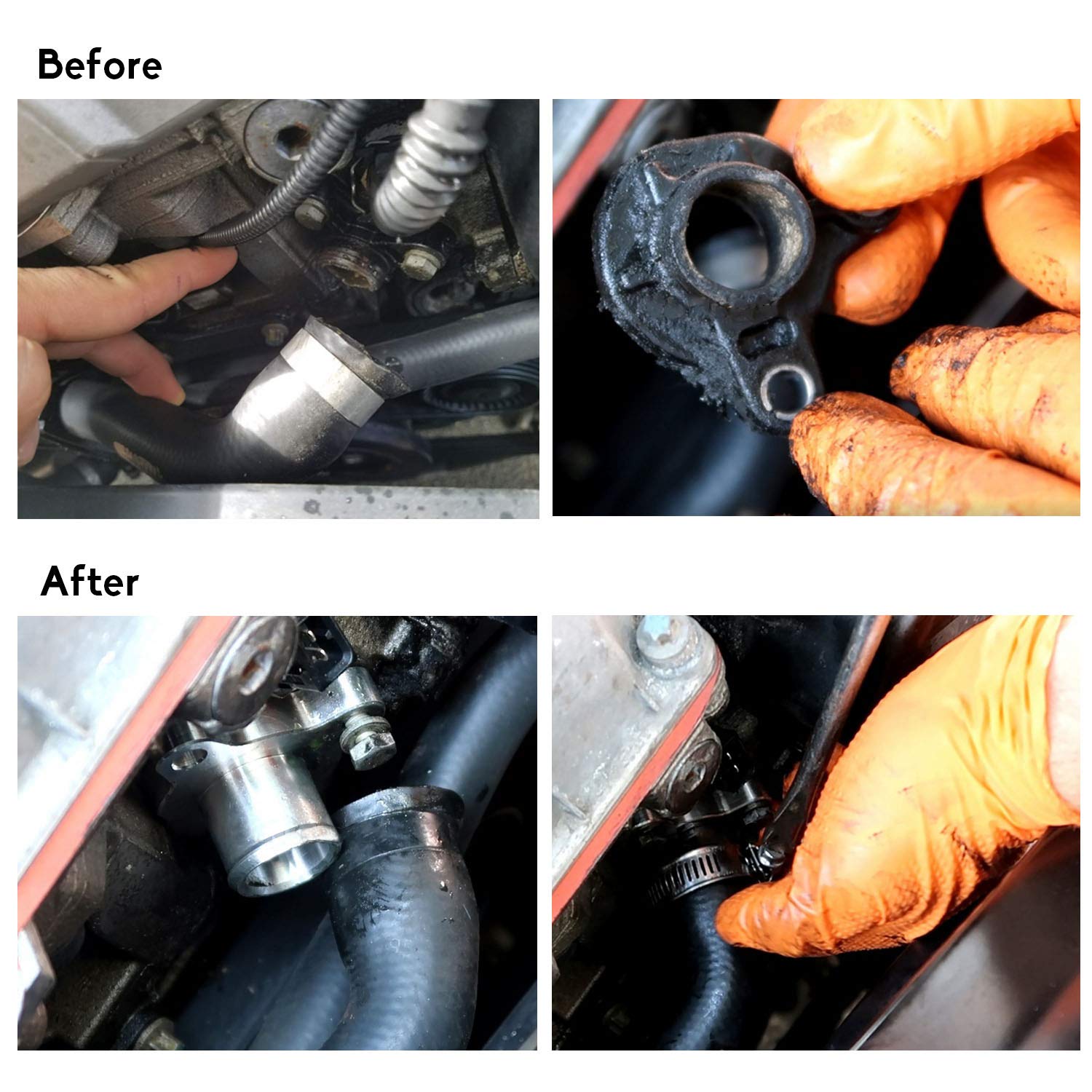 Aluminum Water Hose Fitting Replacement For Bmw 1 3 5 6 7 Z4 (Engine N52 N53 N54 And N51 3.0-Litre),Replace For 11537541992 1153