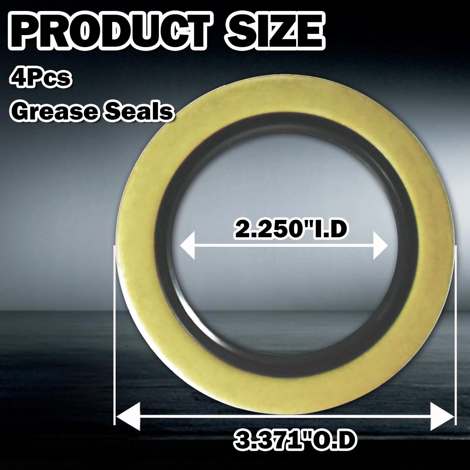 Jadode 4 Pack Double Lip Grease Seals 2.250''I.D X 3.376''O.D Replacement 010-036-00 (10-36) Or 22333Tb Spindle #42 Fits 5200-7000 Lbs Trailer Axle Hub Wheel Grease Seals