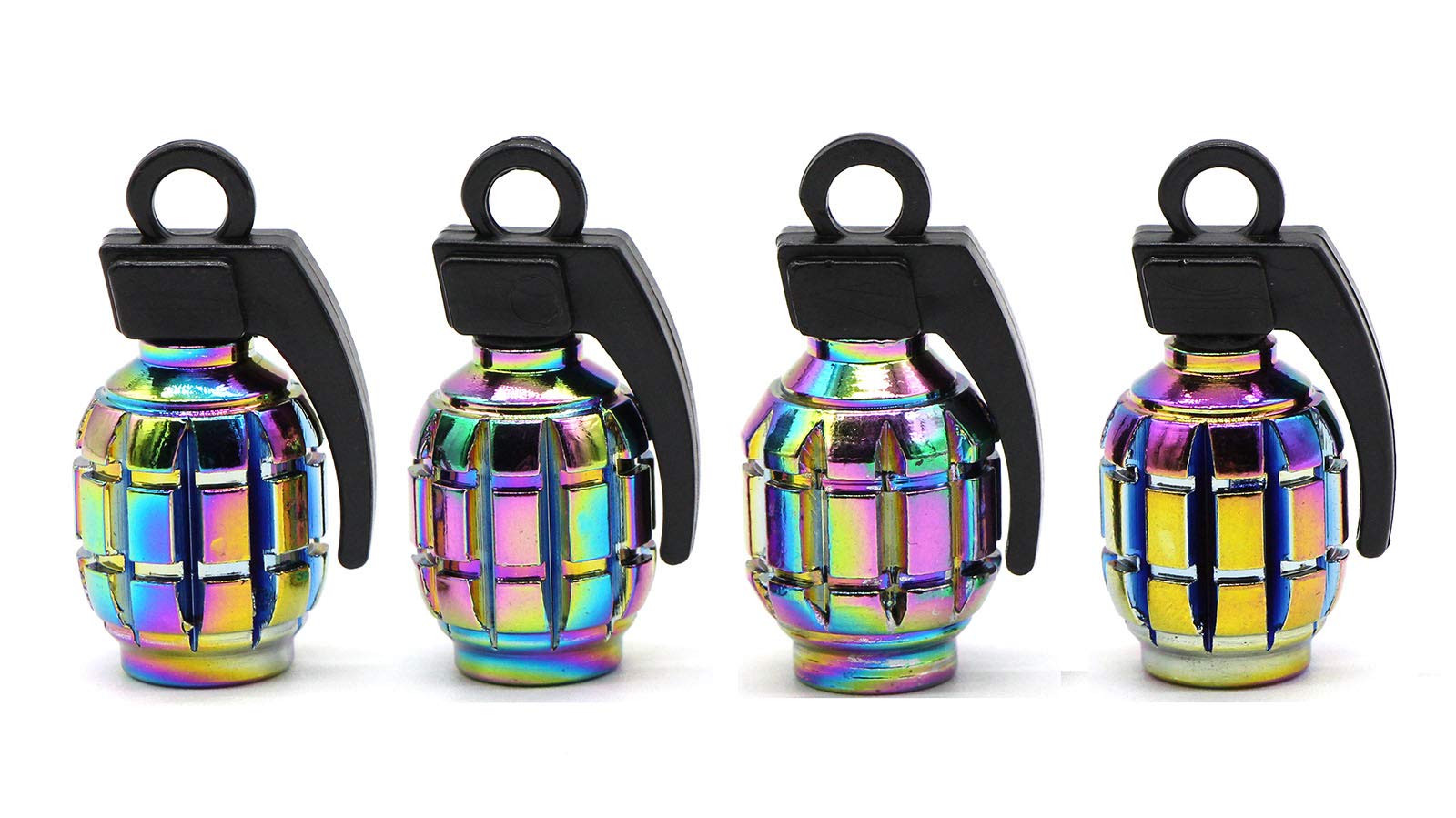 Accretion Aluminum Valve Stem Caps For Car, Motorbike, Trucks, Bike And Bicycle,Colorful,4 Pack