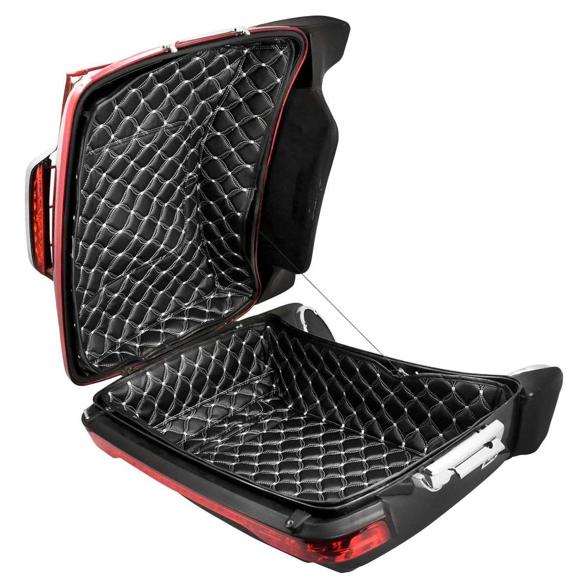 HDBUBALUS King Tour Pack Liners White Thread Stitching Touring Pak Inserts Fit for Harley Touring Electra Road King Street Glide
