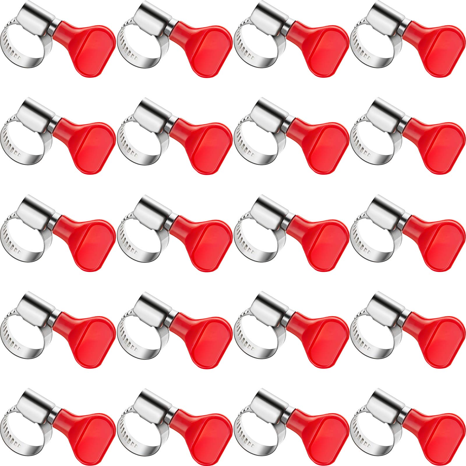 20 Pieces Stainless Steel Hose Clamps Worm Gear Clamp For Brewing Plumbing Automotive And Mechanical Applications - Beer Line Cl
