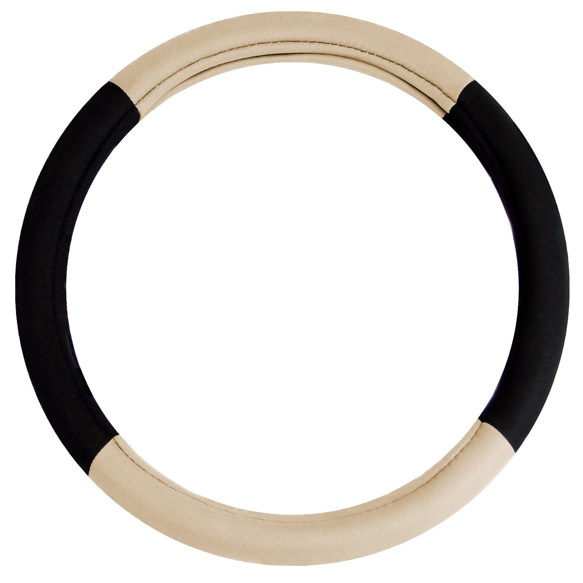 Fh Group Fh2033Beige Universal Fit Modernistic And Seat Belt Pads Combo Set Beige Steering Wheel Cover Fits Most Cars, Suvs Truc