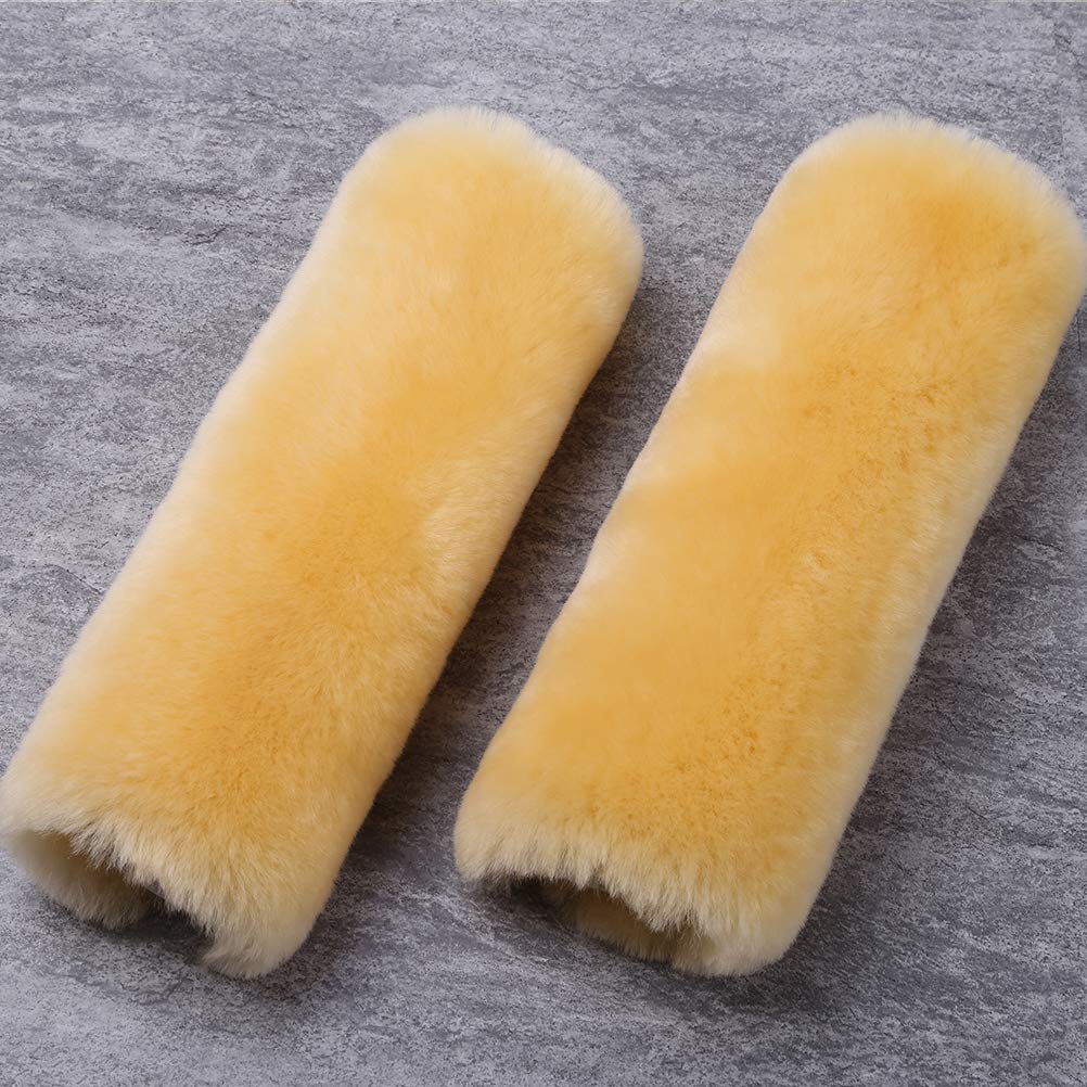 Ogland 2 Pack Car Seat Belt Cover Cushion, Fluffy Soft Sheepskin Auto Should Seat Belt Pads, Neck Protector For Women Adults Bab