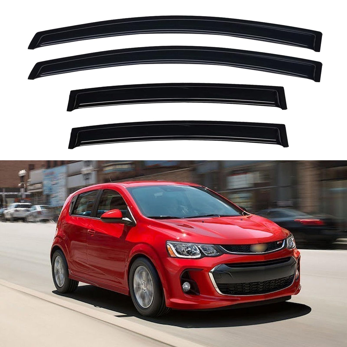 Window Visors Rain Guards for 2012-2020 Chevy Sonic Hatchback, Out-Channel Window Vent Wind Deflectors Visors Shades for 12-20 C