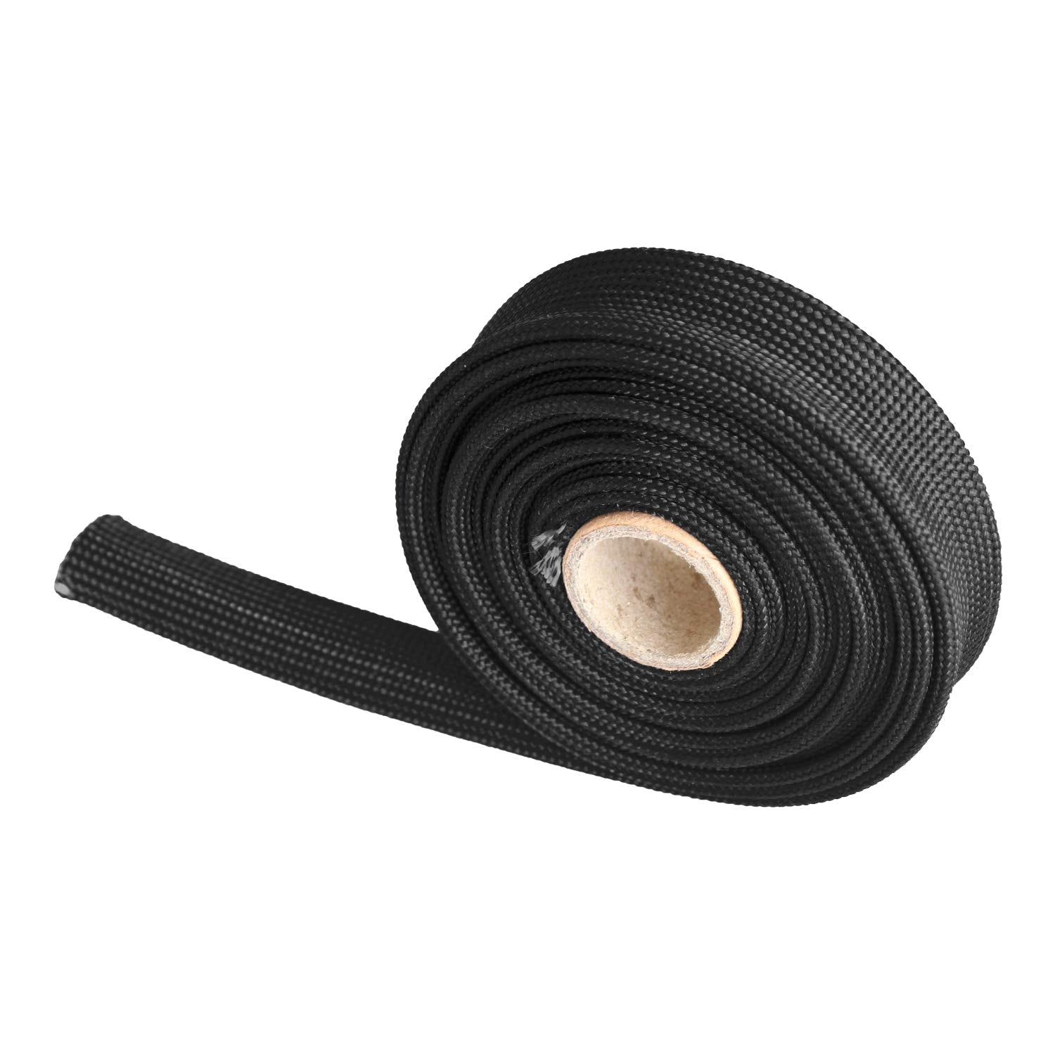 Heat Hose Fiberglass Wrap Shield Sleeve- 1/2' Id X 10'Black Adjustable Hose Heat Shield Spark Plug Wire Fuel Line Heat Shield Roll For Car Wire Loom Cable Heat Shield Brake Line Cable Heat Shield