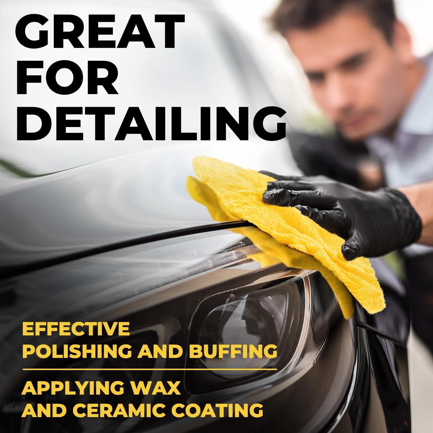 Edgeless Microfiber Towels For Cars - 6Pk (12   X12   ) - 540 Gsm - Super Soft Detailing & Buffing - Scratch-Free & Absorbent Mi