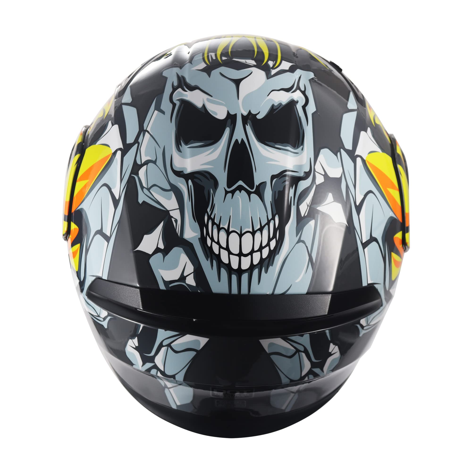 Kypara Motorcycle Dual Visor Flip Up Modular Full Face Helmet With Dot Certification Of Impressionism (Xl, Ghost Rider)