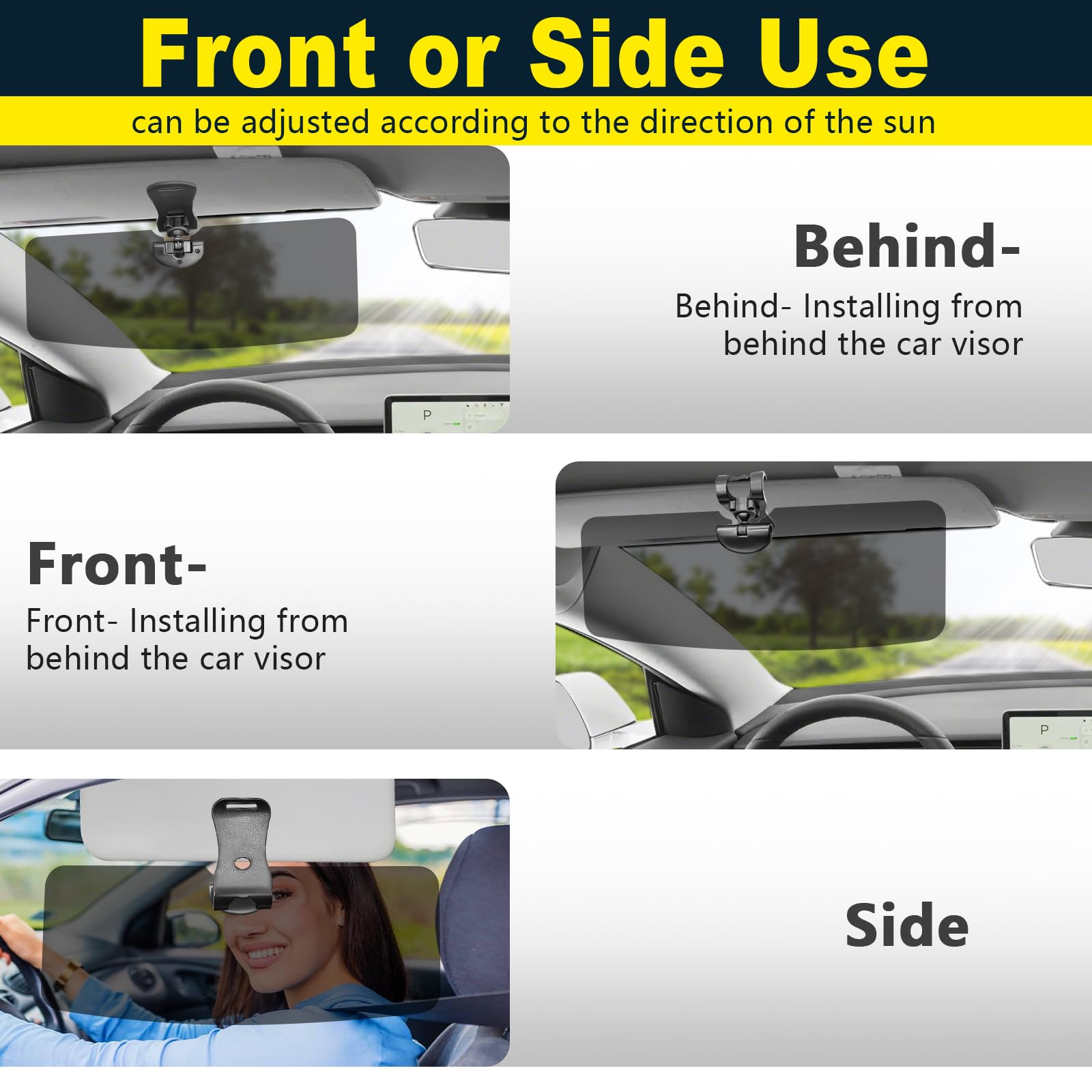 DOOUBAO Sun Visor for SUV, Sun Visor Extender for Car Easy to Install, UV400 Anti-Glare Protects from Glare, UV Rays, Snow Blind