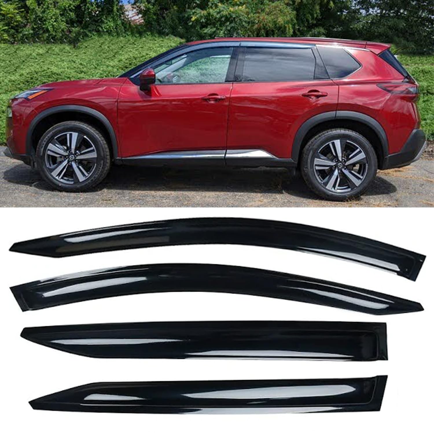 Side Car Window Visors Vent Sun Shades Window Deflectors For 2023 2024 Kia Sportage Rain Guards Front Rear Door Visor Smoke Tint