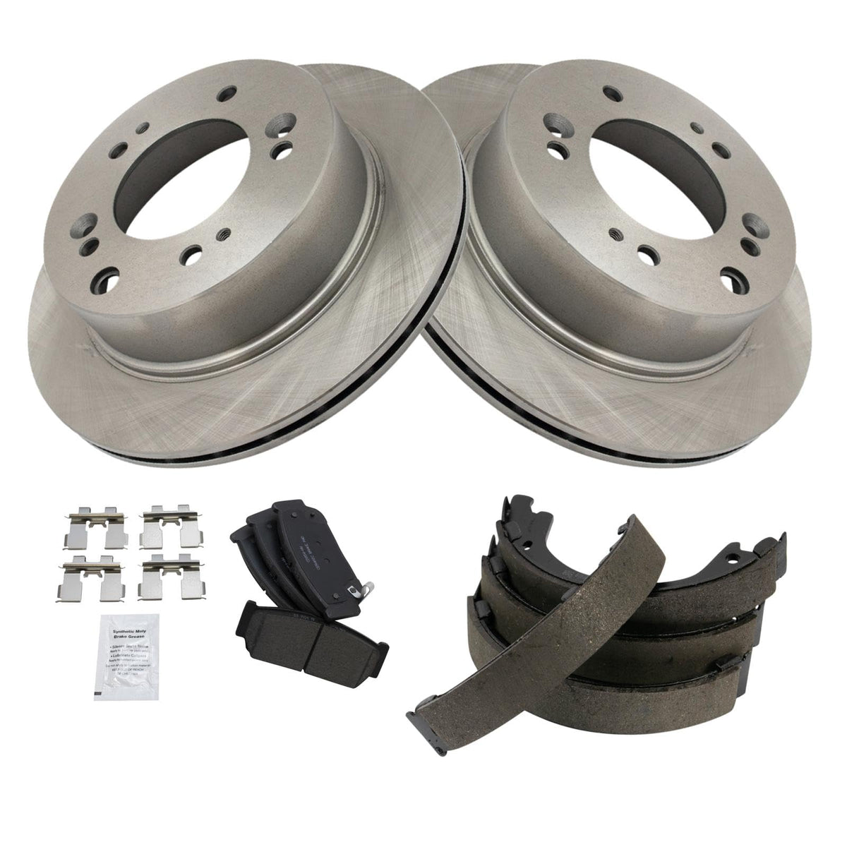 Trq Rear Ceramic Brake Pad & Rotor Kit Compatible With 2007-2009 Kia Sorento