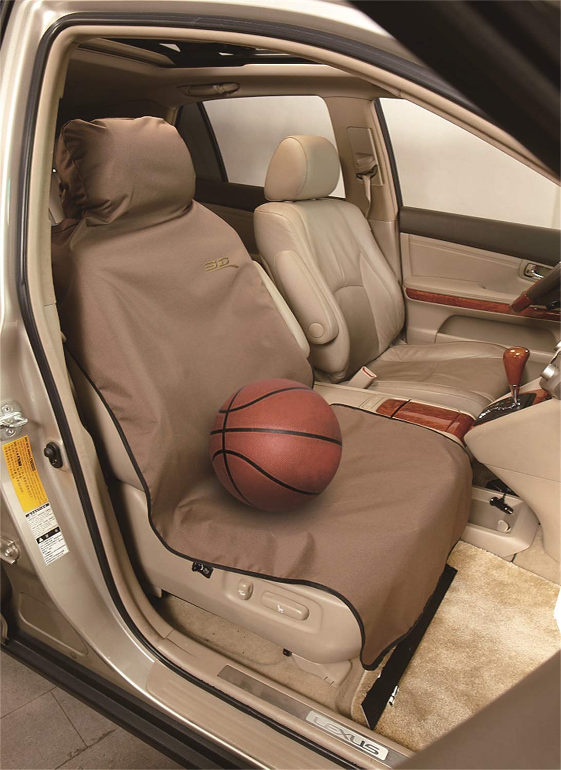 3D Universal Bucket Seat Guard Size:23.6''Wx58.3''H Brown