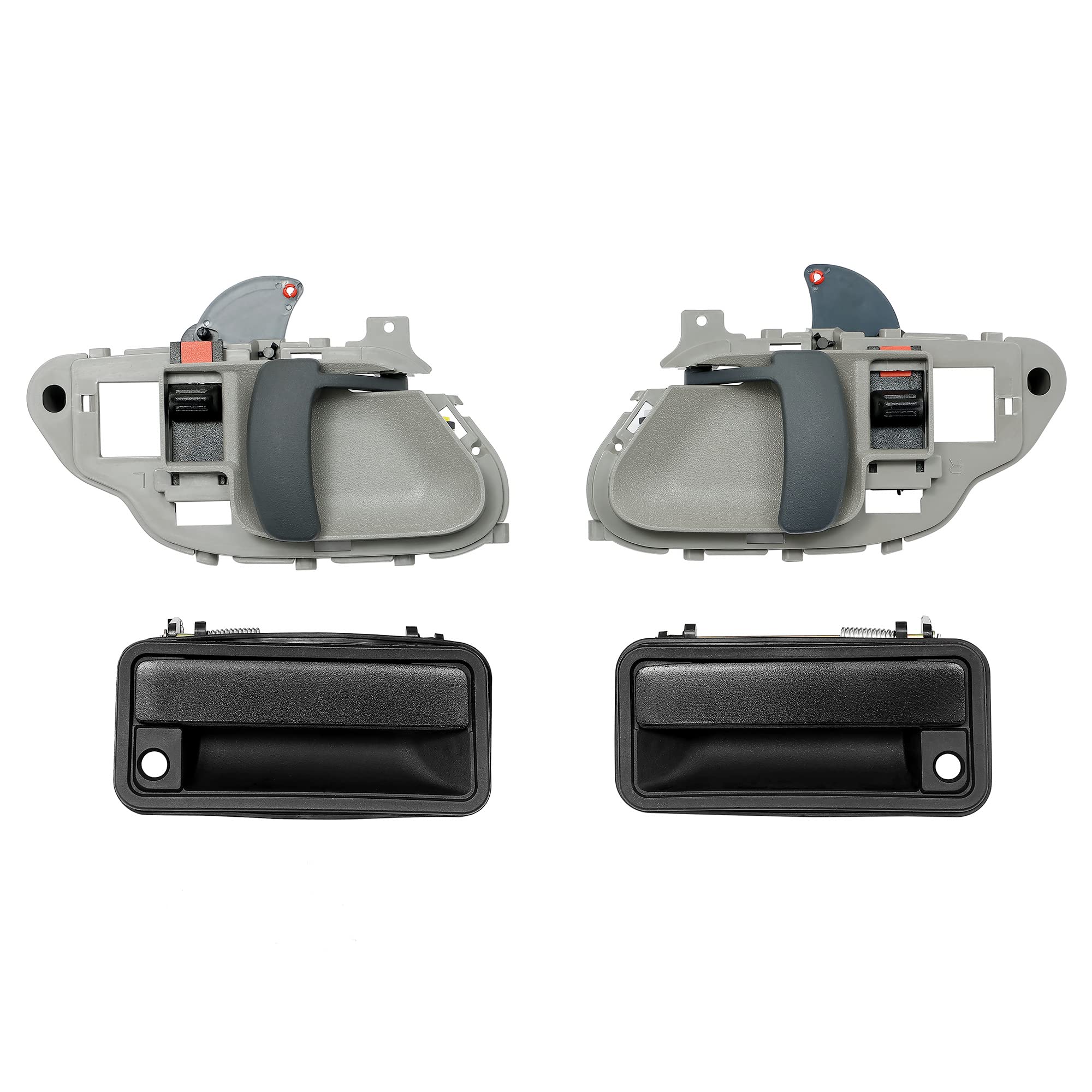 Door Handle Set Metal Exterior & Interior, Compatible with 1988-2001 Chevy K1500 K2500 K3500 C1500 C2500 C3500, GMC C/K 1500 250