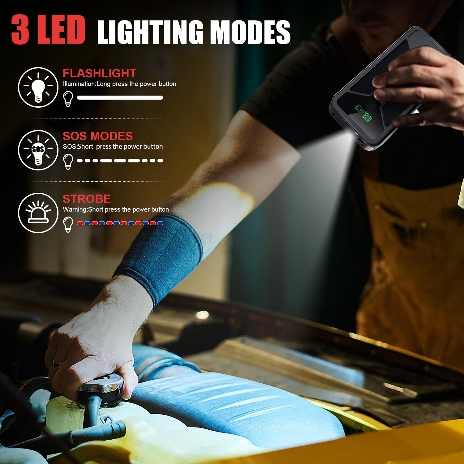 Khazixer Et02 Car Battery Jump Starter 4000A Peak, 12V Lithium Portable Jumper Starter For Up To 10.0L Gas And 8.0L Diesel Engin